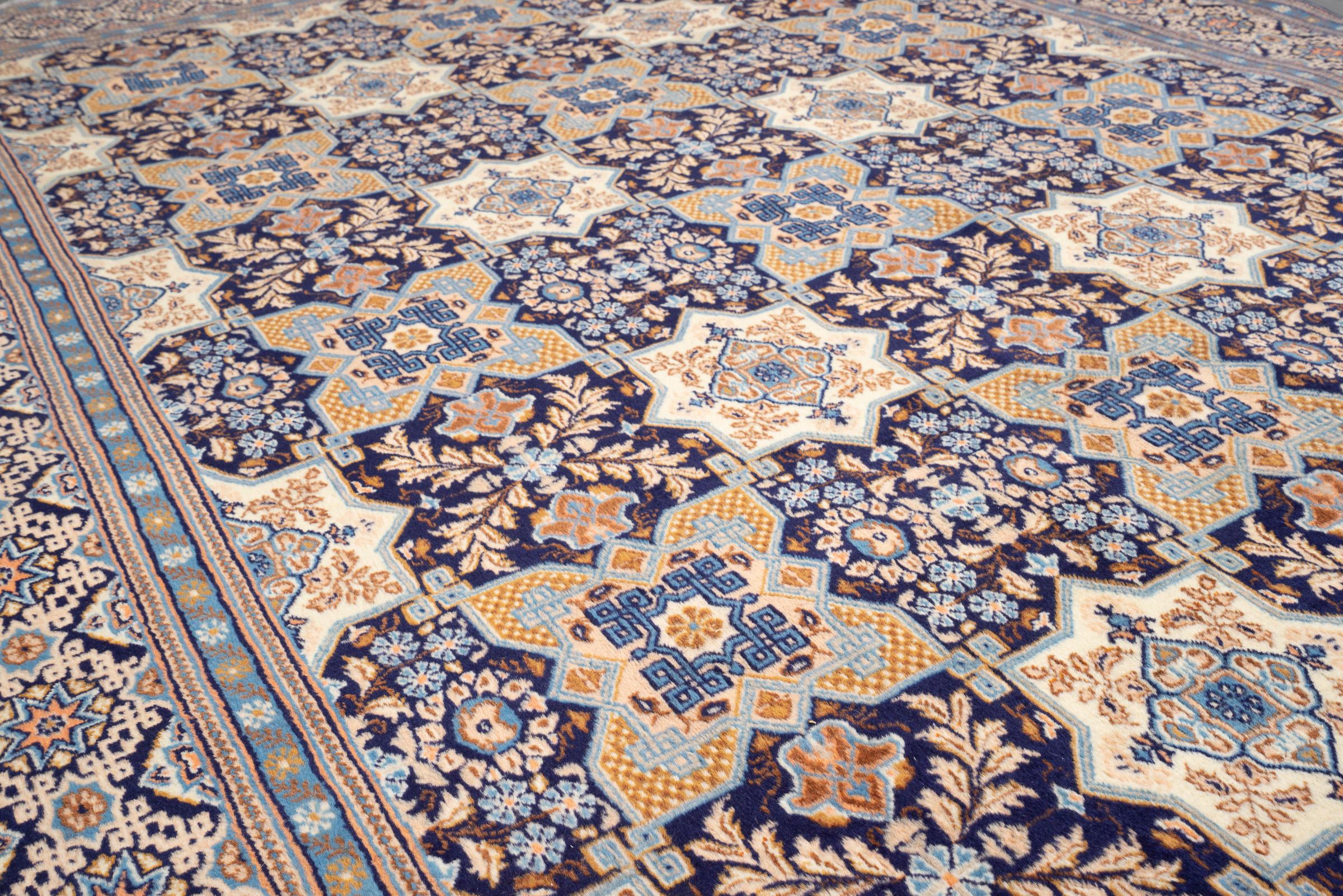 Contemporary Tabriz Fine 50 Raj Tiles Persian Rug