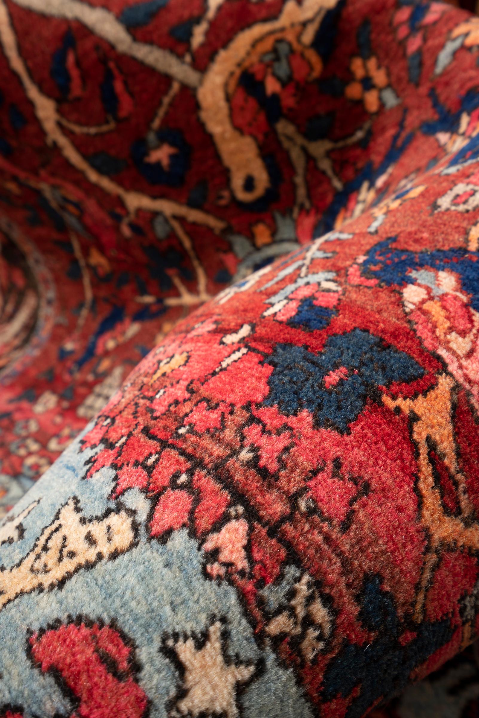 Antique Bijar Animal Garden Persian Rug, 1920–1940