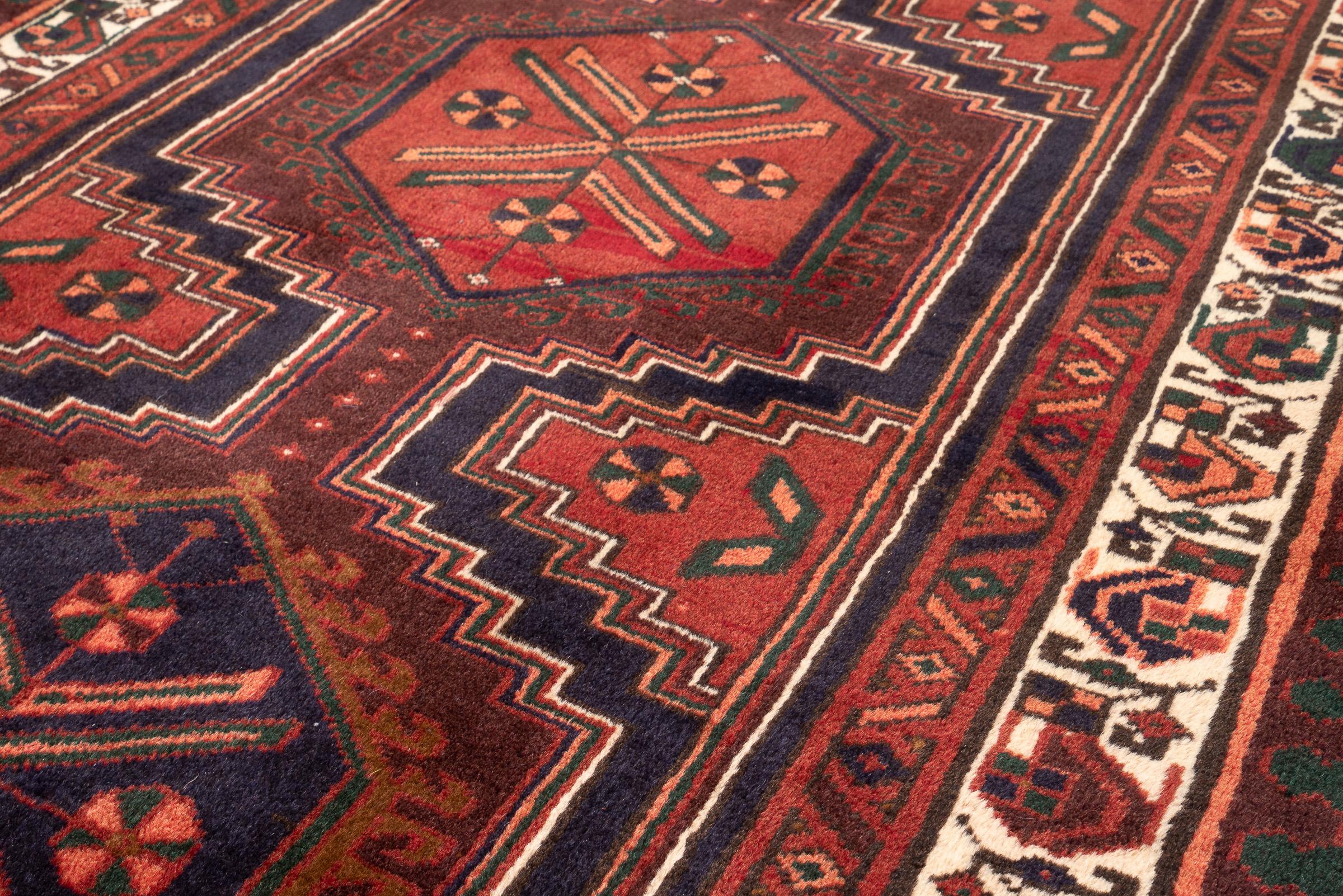 Vintage Sarab 5 Toranj Persian Runner Rug