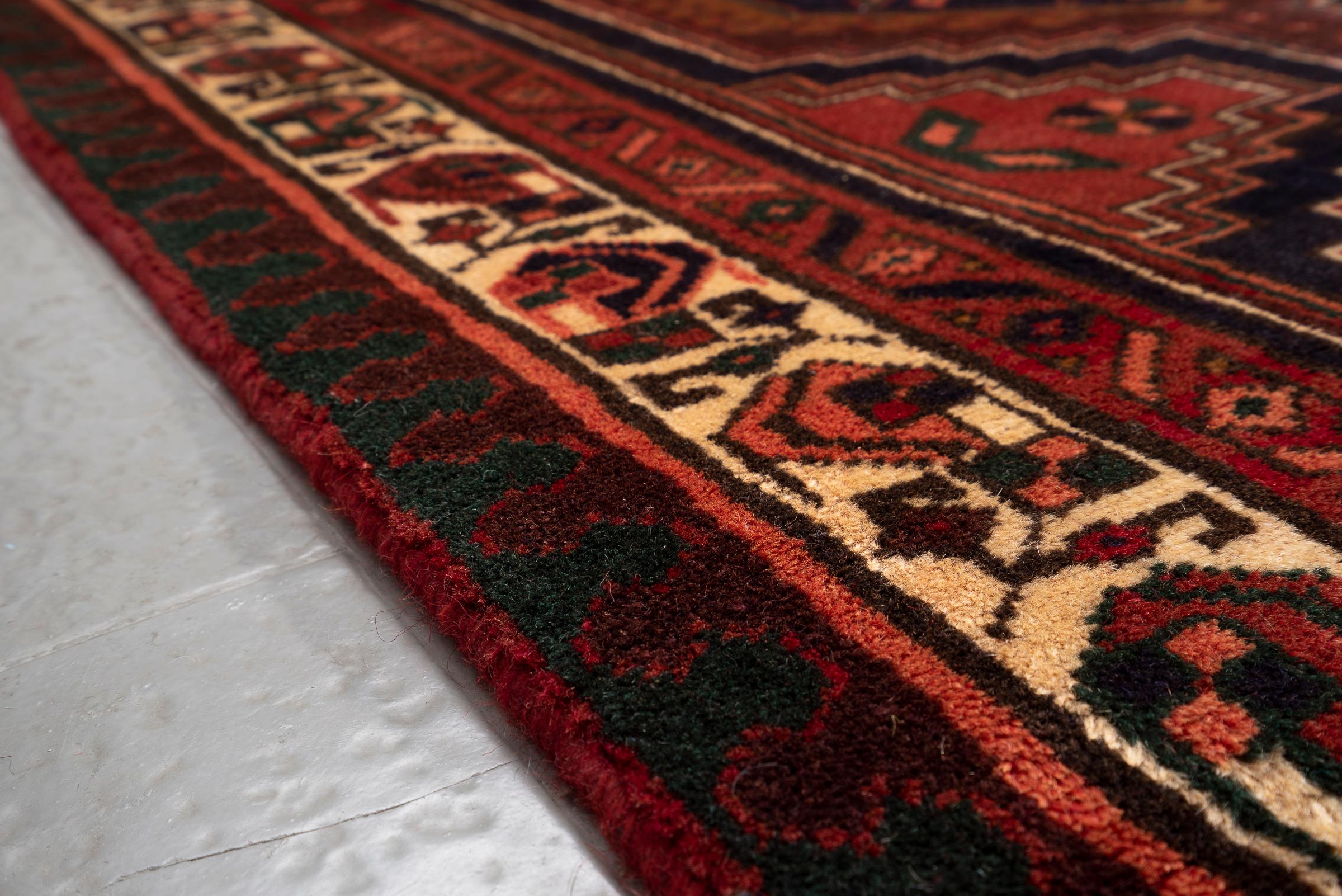 Vintage Sarab 5 Toranj Persian Runner Rug
