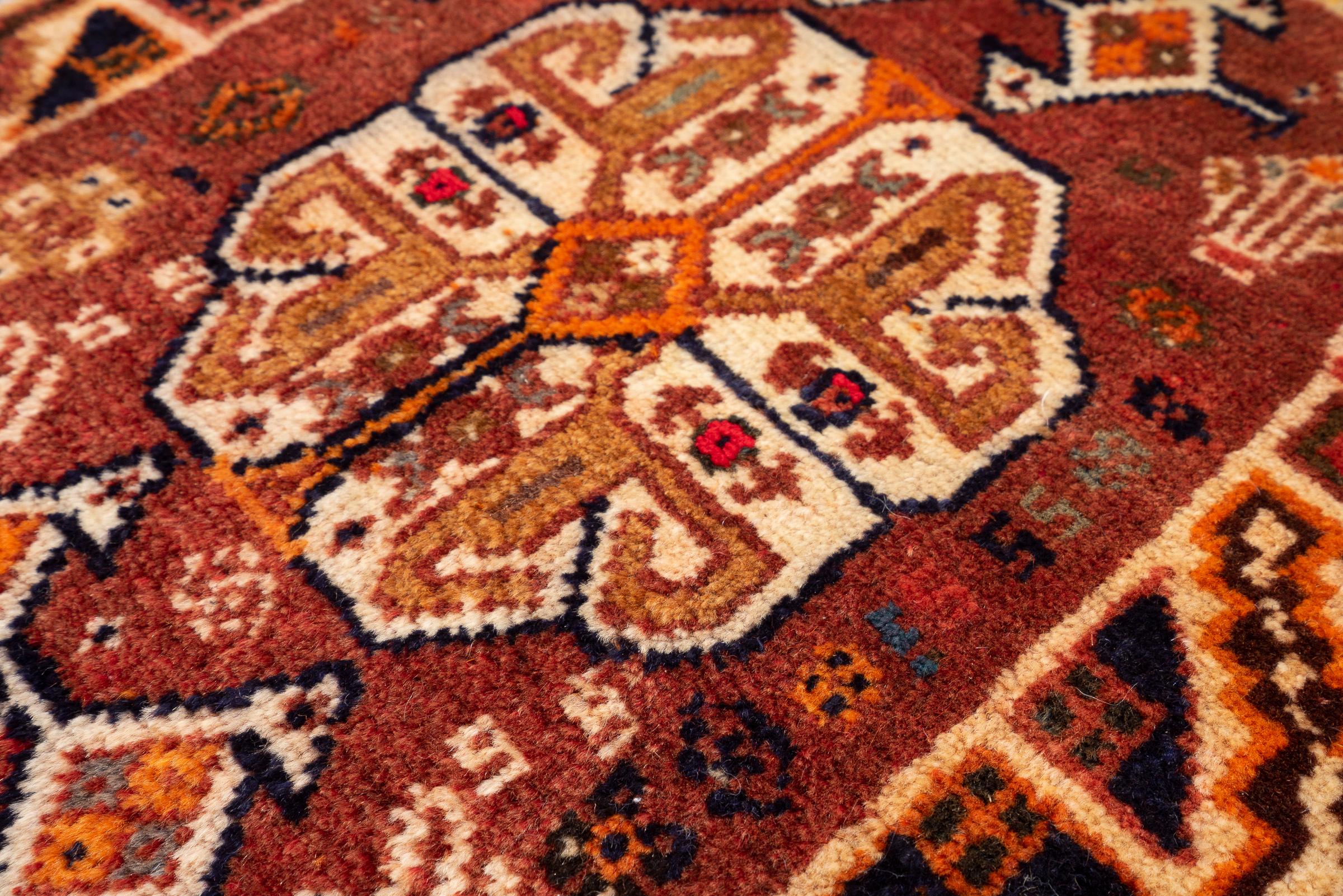Vintage Qashqai Persian Poshti Rug