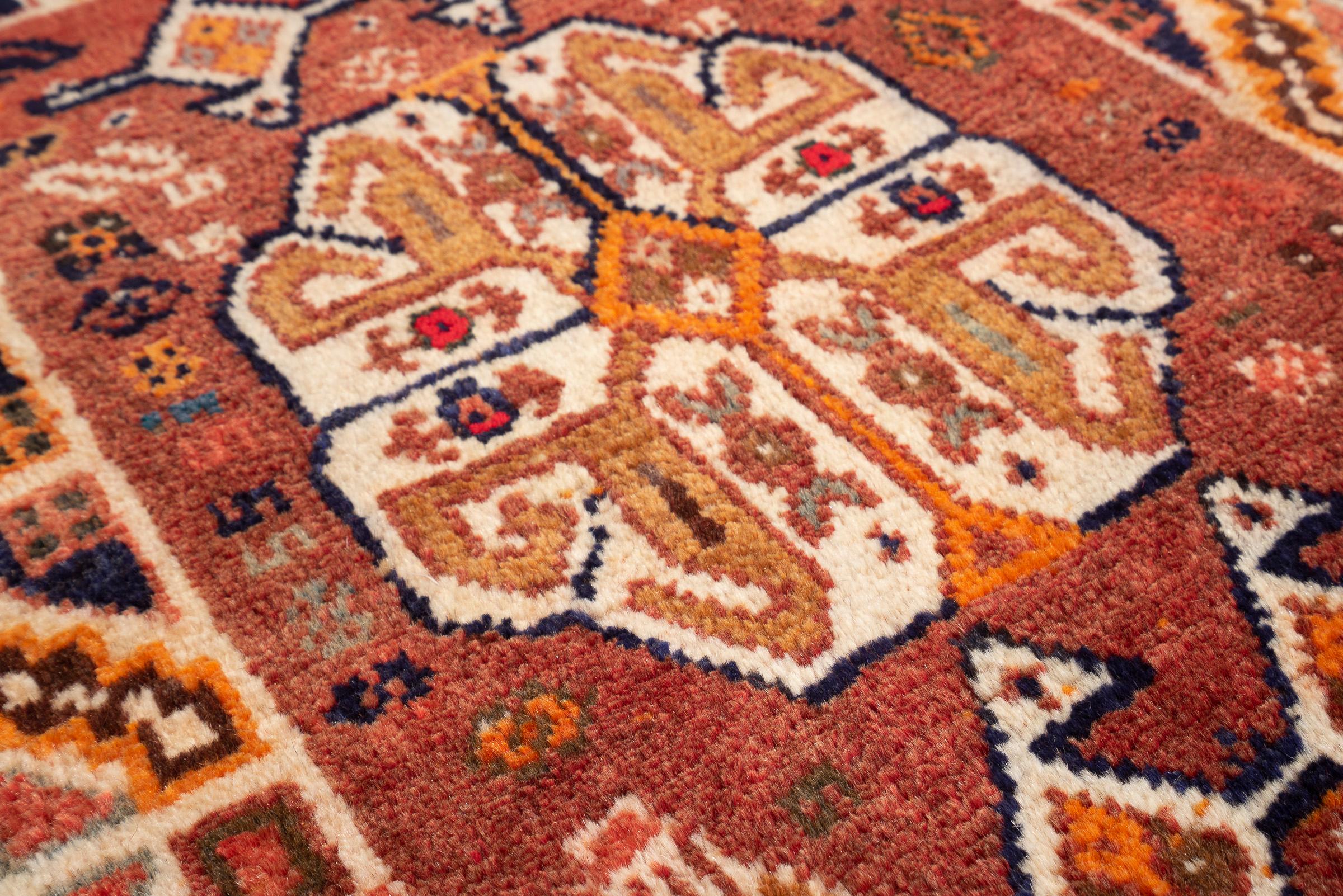 Vintage Qashqai Persian Poshti Rug