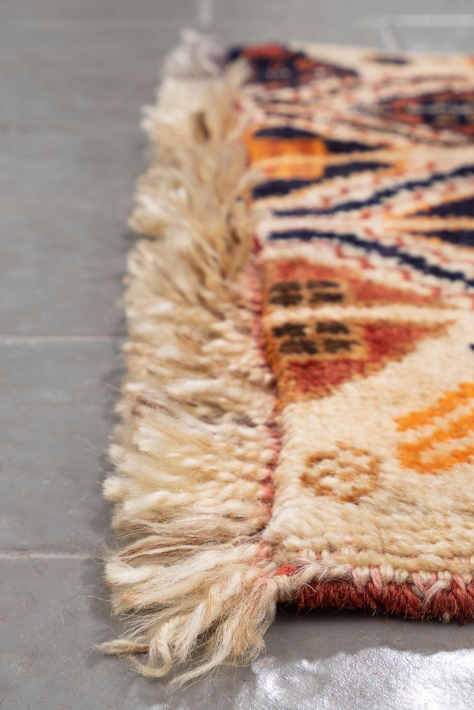 Vintage Qashqai Persian Poshti Rug