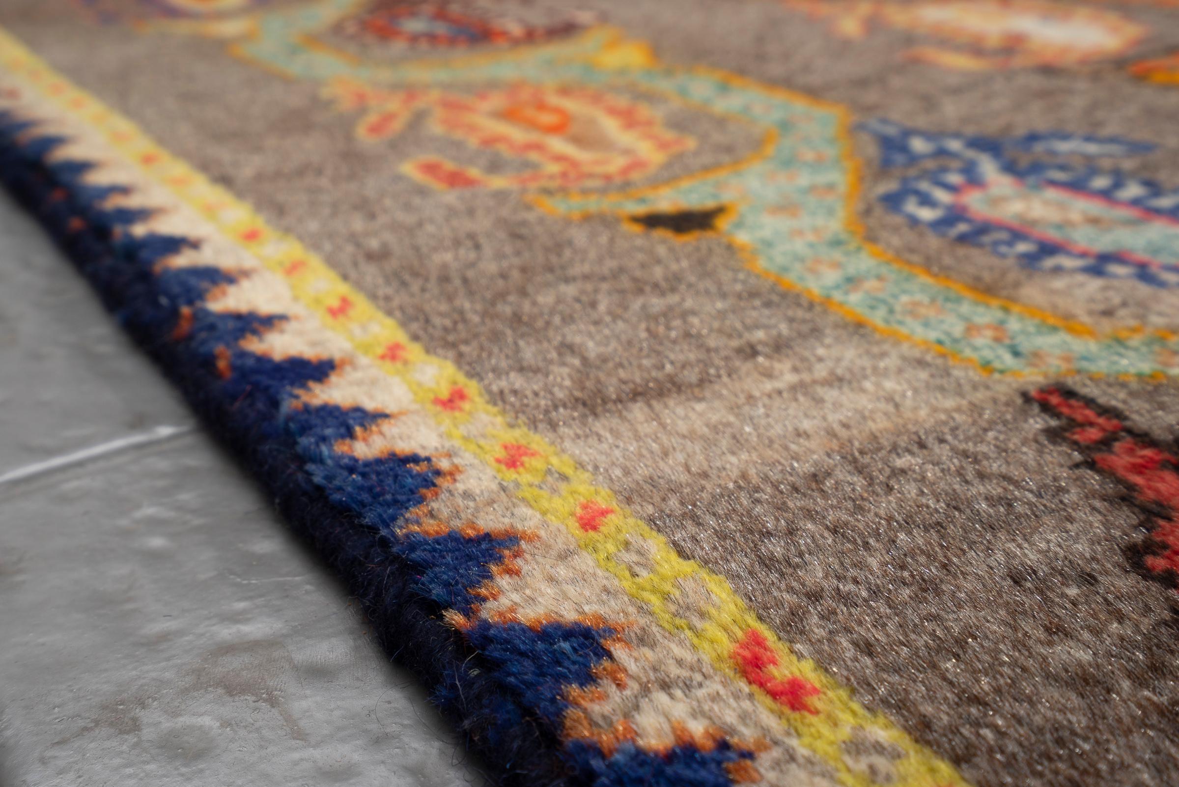 Vintage Qashqai Boteh Persian Poshti Rug .