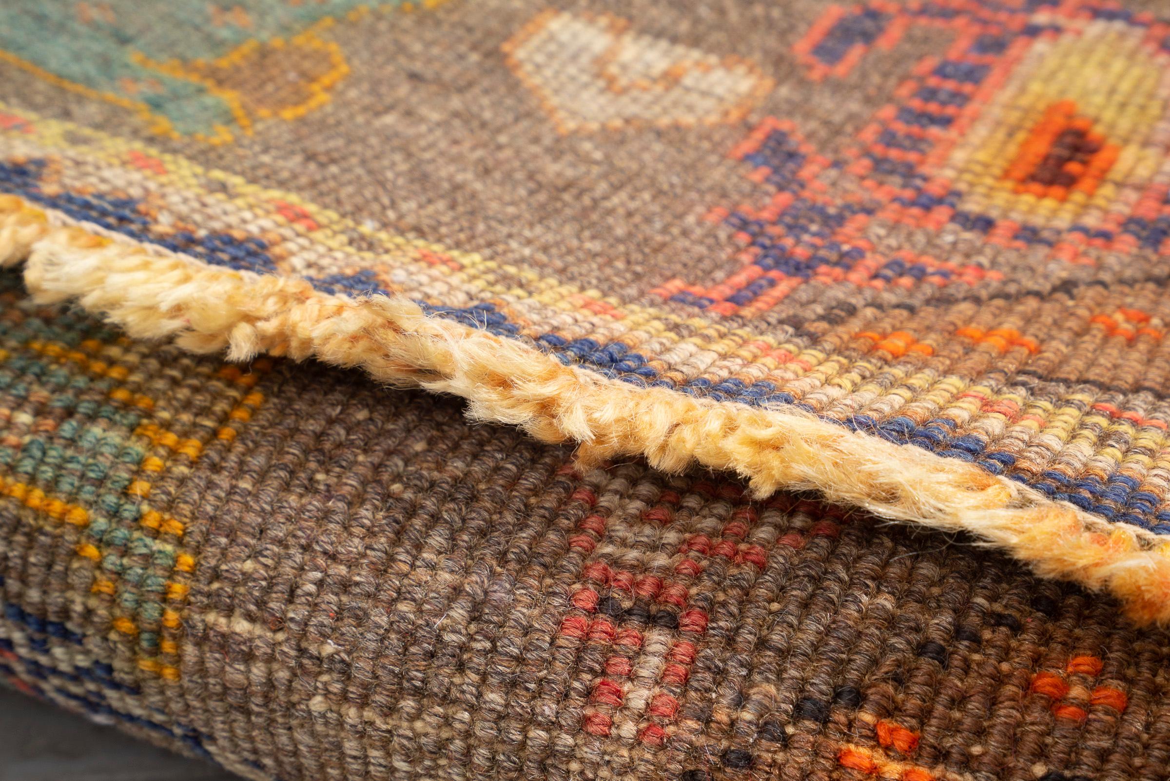 Vintage Qashqai Boteh Persian Poshti Rug .