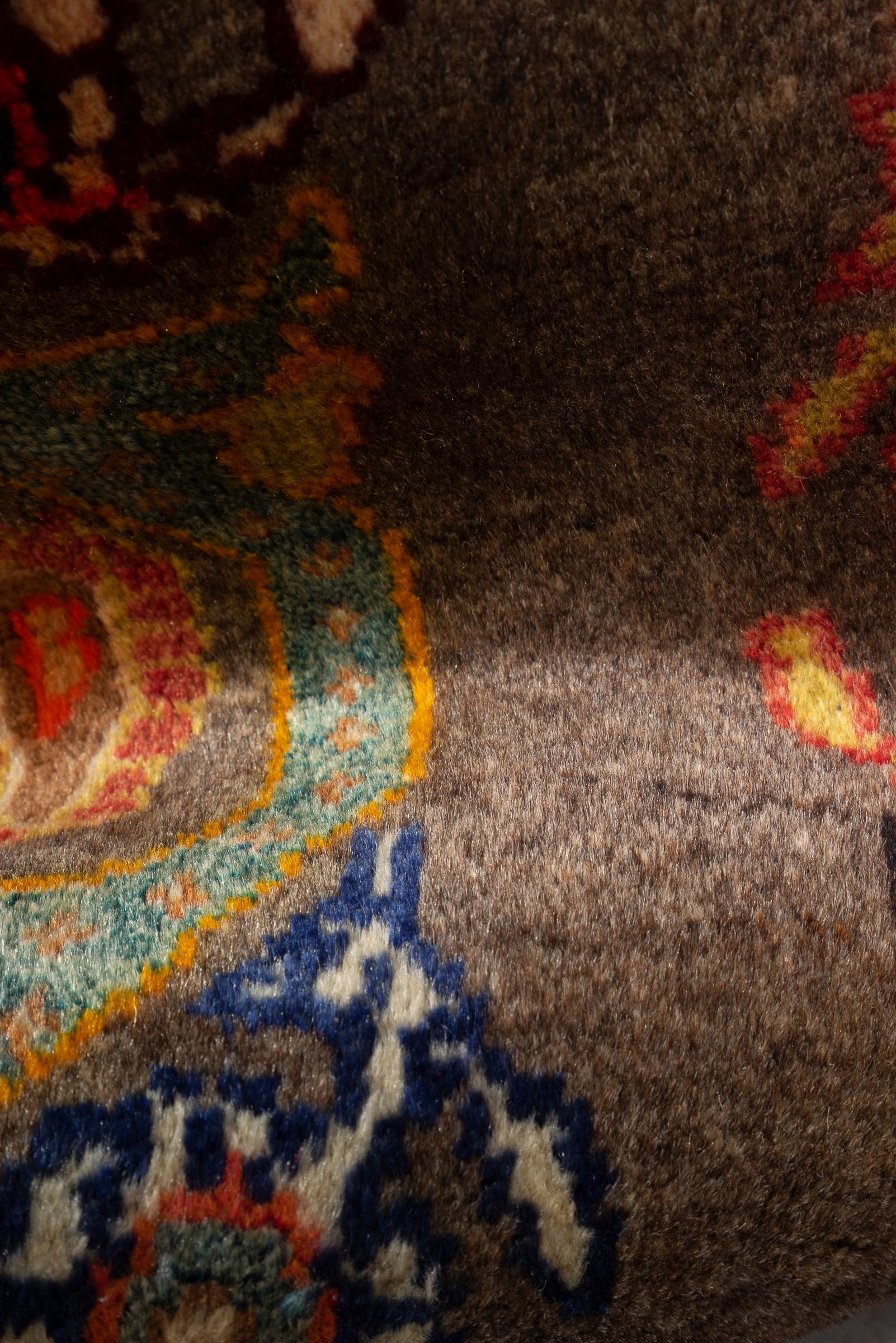 Vintage Qashqai Boteh Persian Poshti Rug .