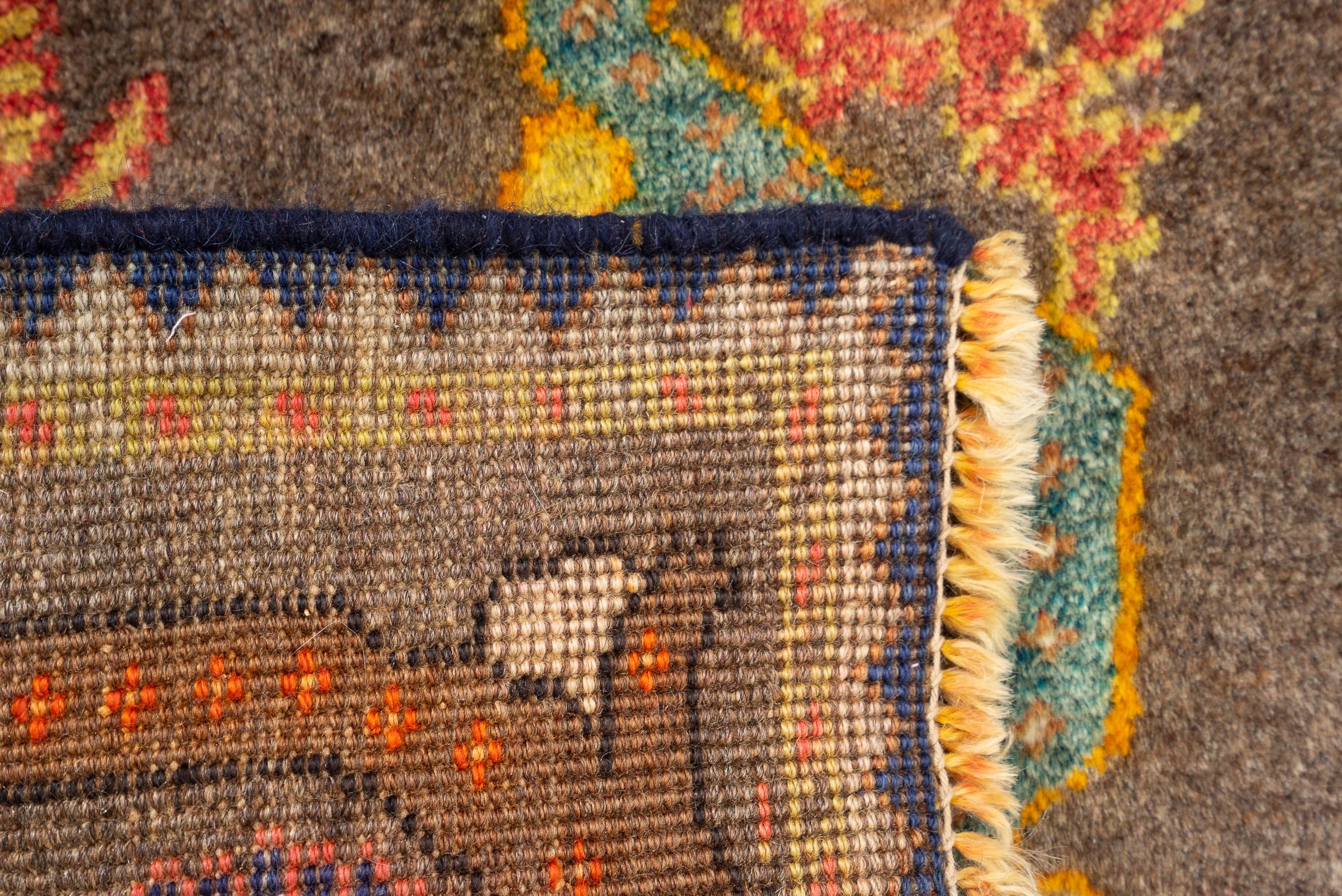 Vintage Qashqai Boteh Persian Poshti Rug .