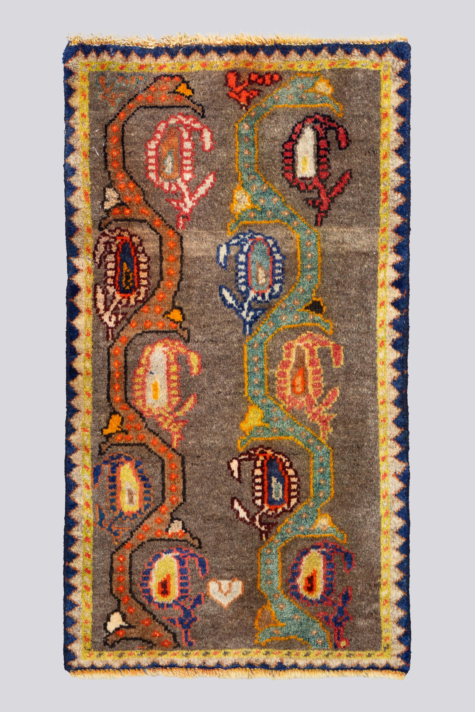 Vintage Qashqai Boteh Carpet Poshti .5 SQM