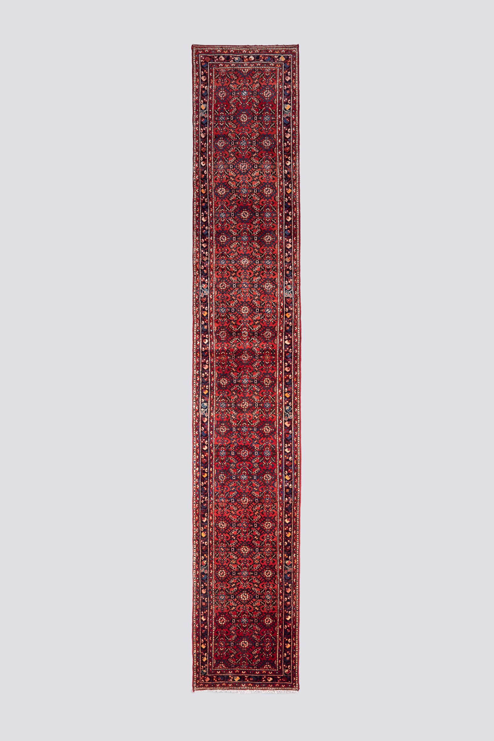 Vintage Hossein Abad Mahi Long Carpet Runner 4.4SQM