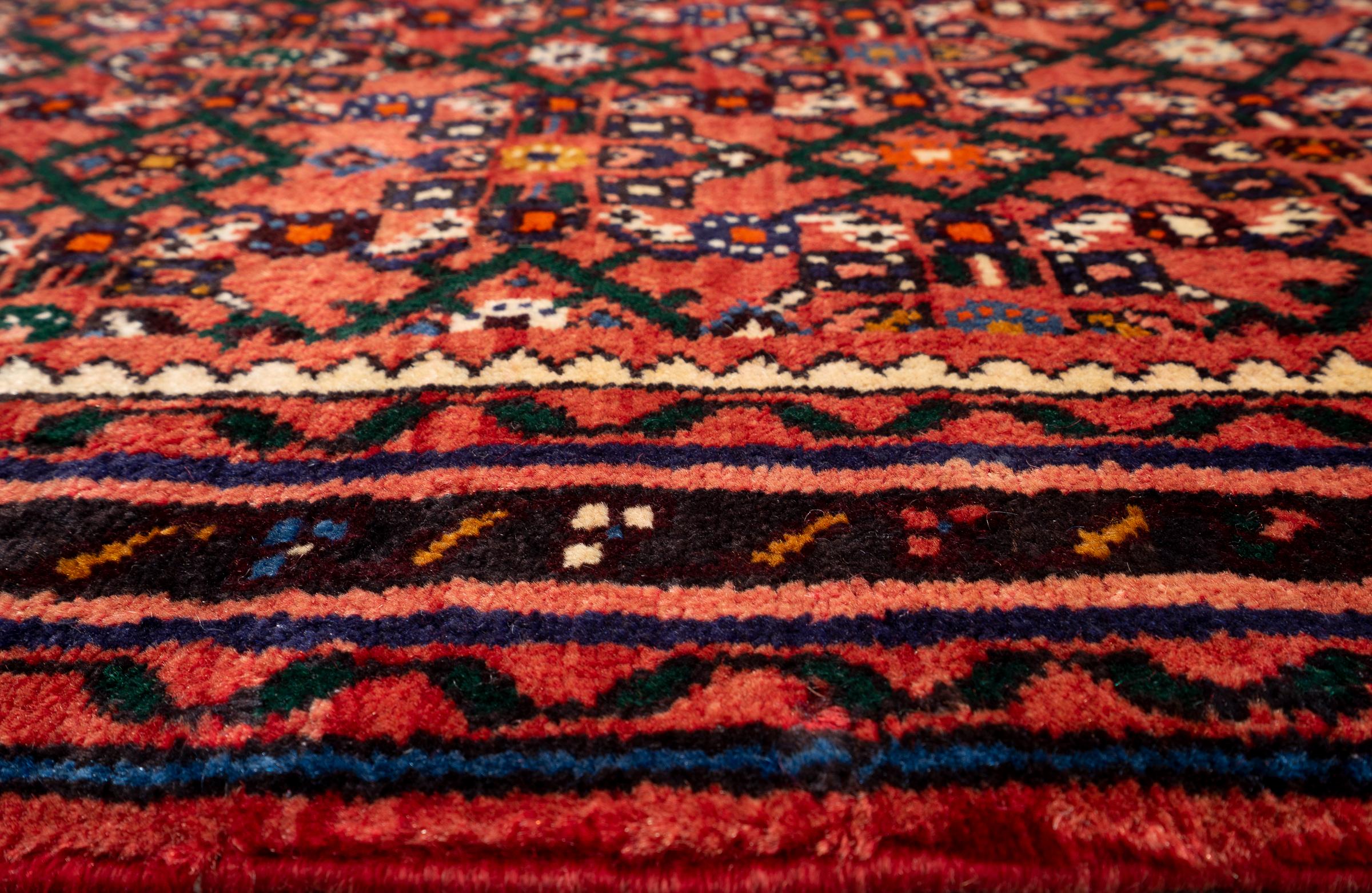 Vintage Hossein Abad Mahi Persian Rug