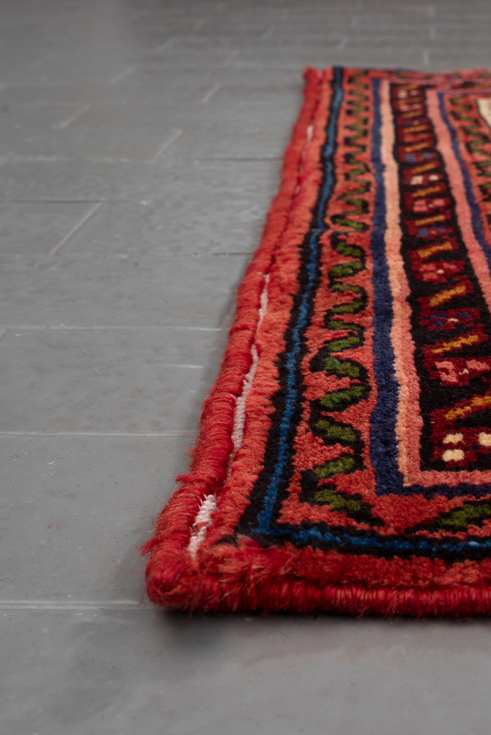 Vintage Hossein Abad Mahi Persian Rug