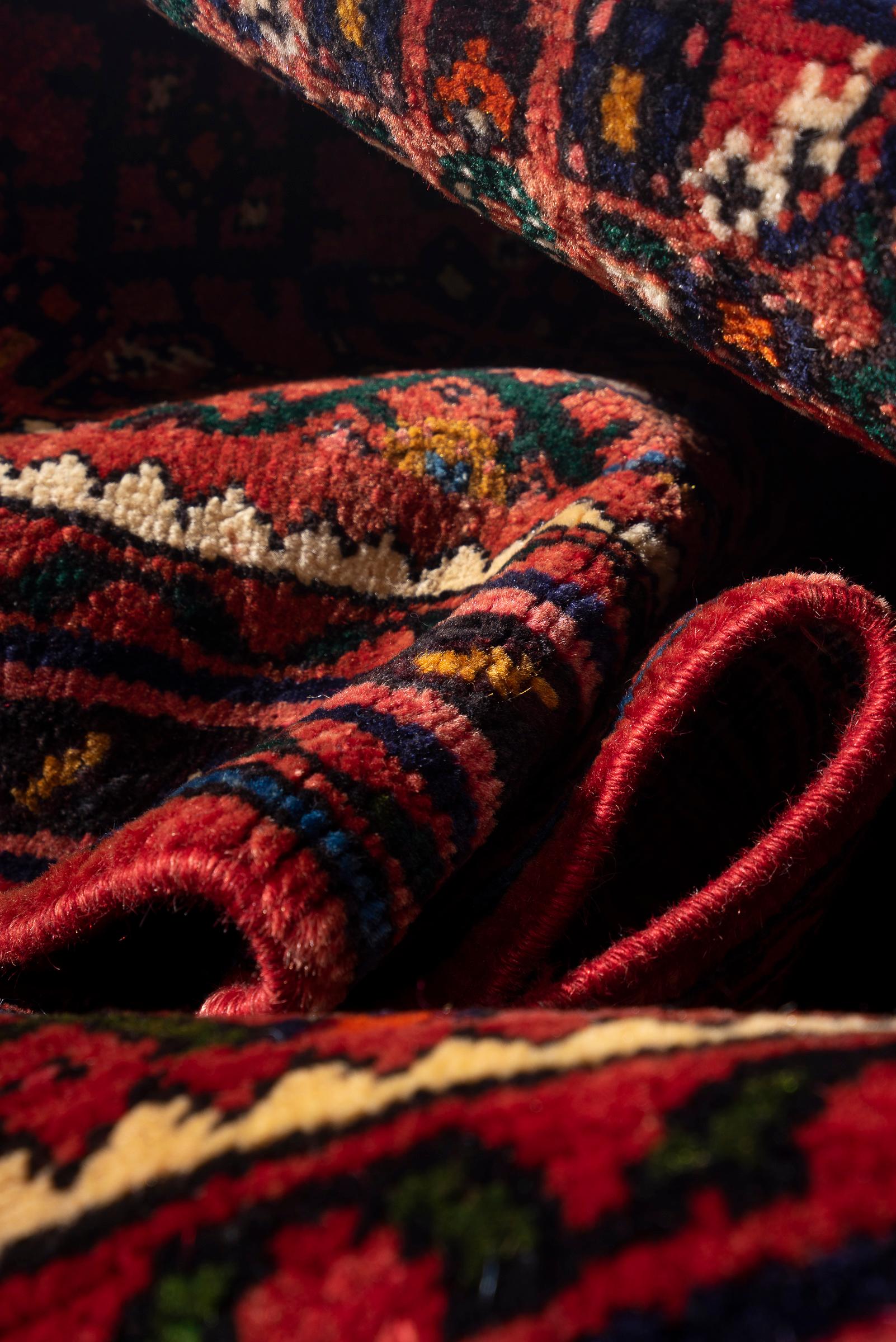 Vintage Hossein Abad Mahi Persian Rug