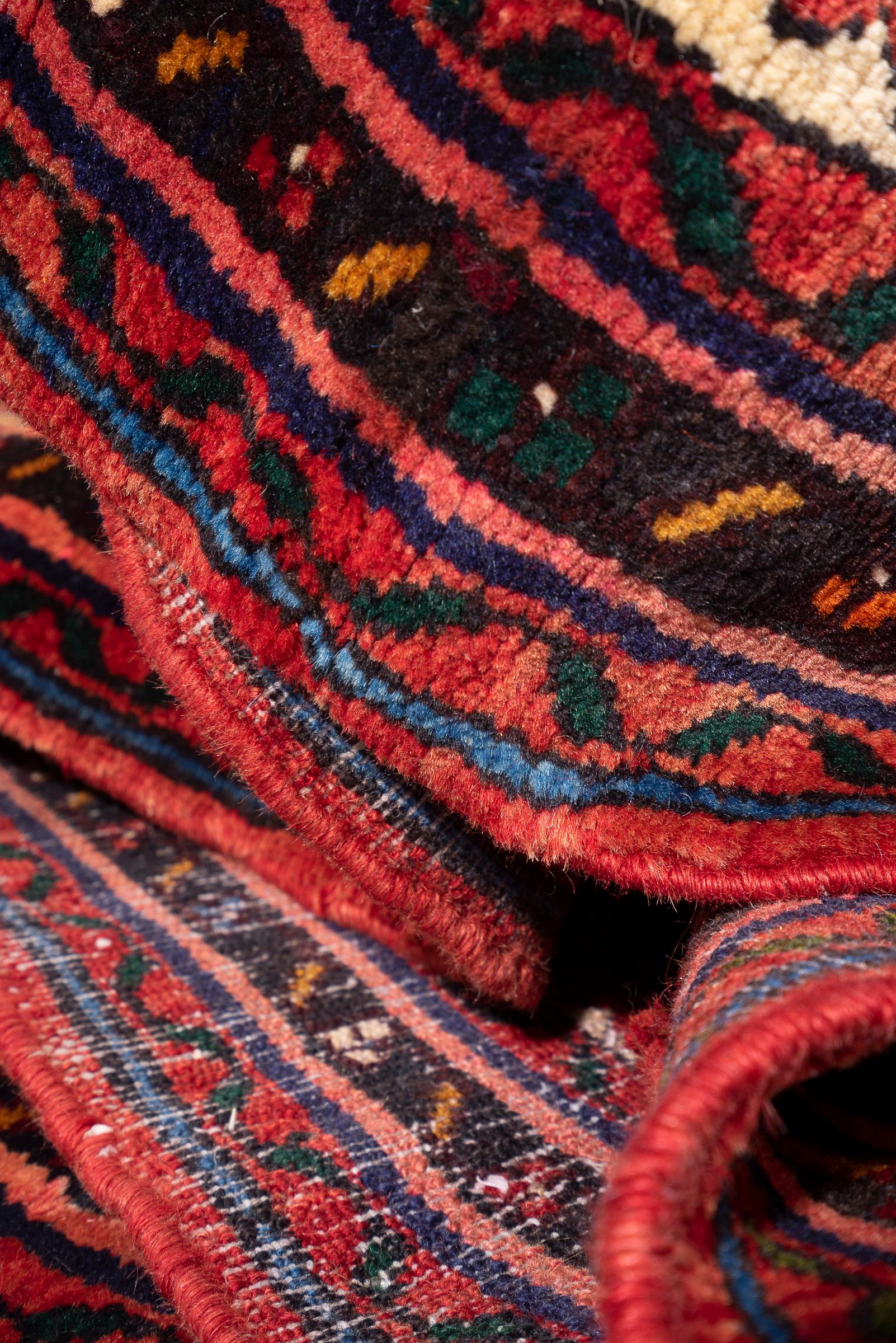 Vintage Hossein Abad Mahi Persian Rug