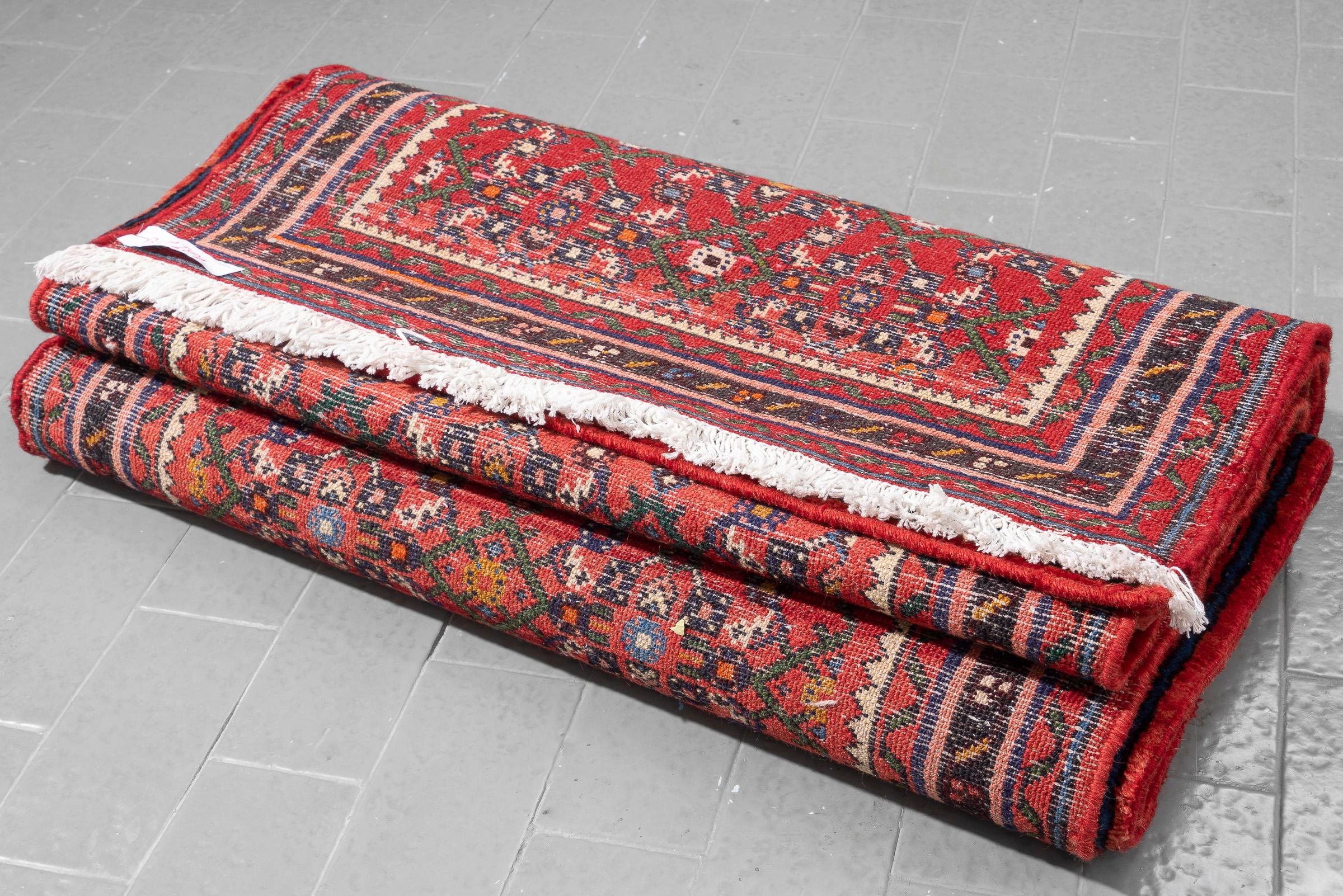 Vintage Hossein Abad Mahi Persian Rug