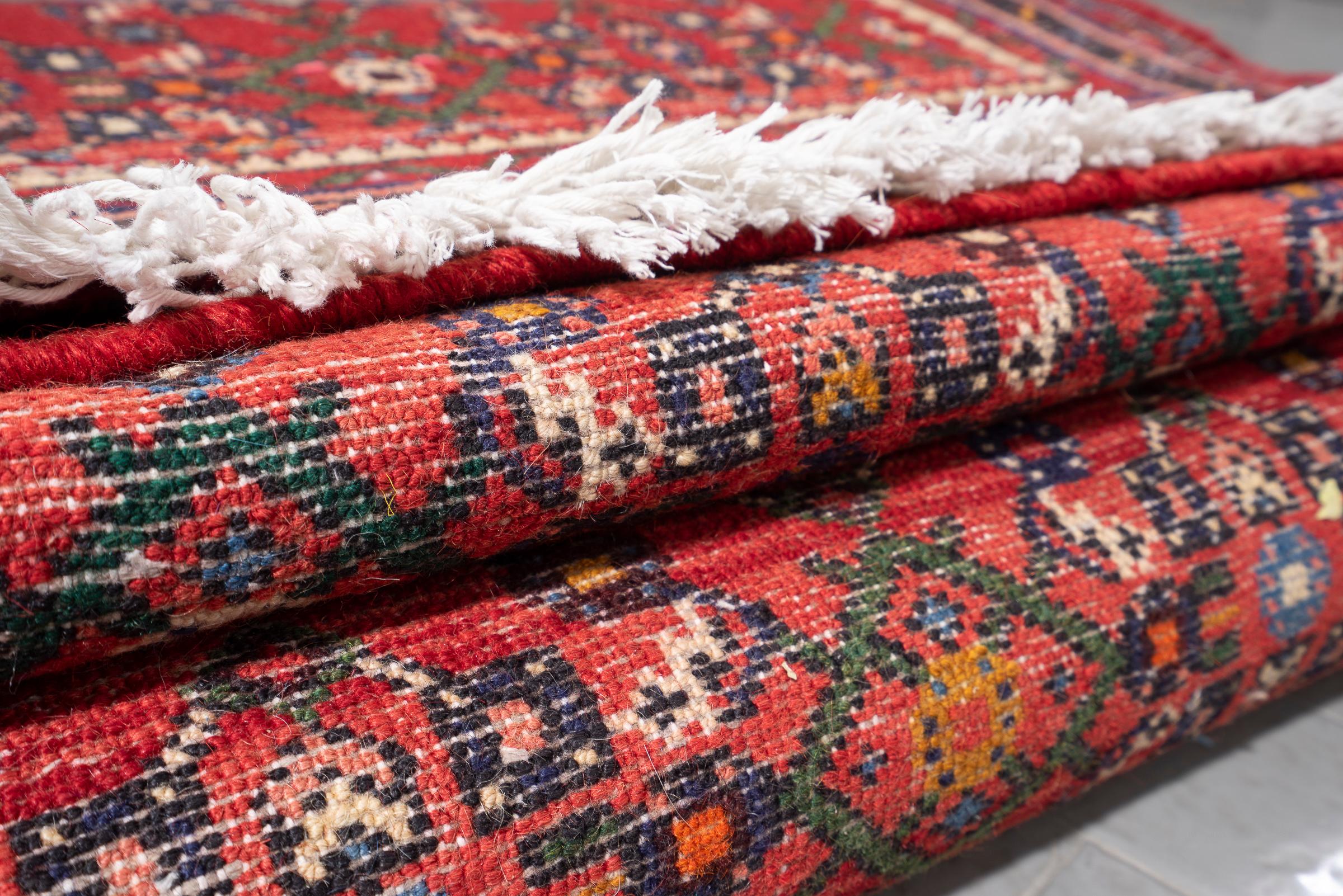 Vintage Hossein Abad Mahi Persian Rug