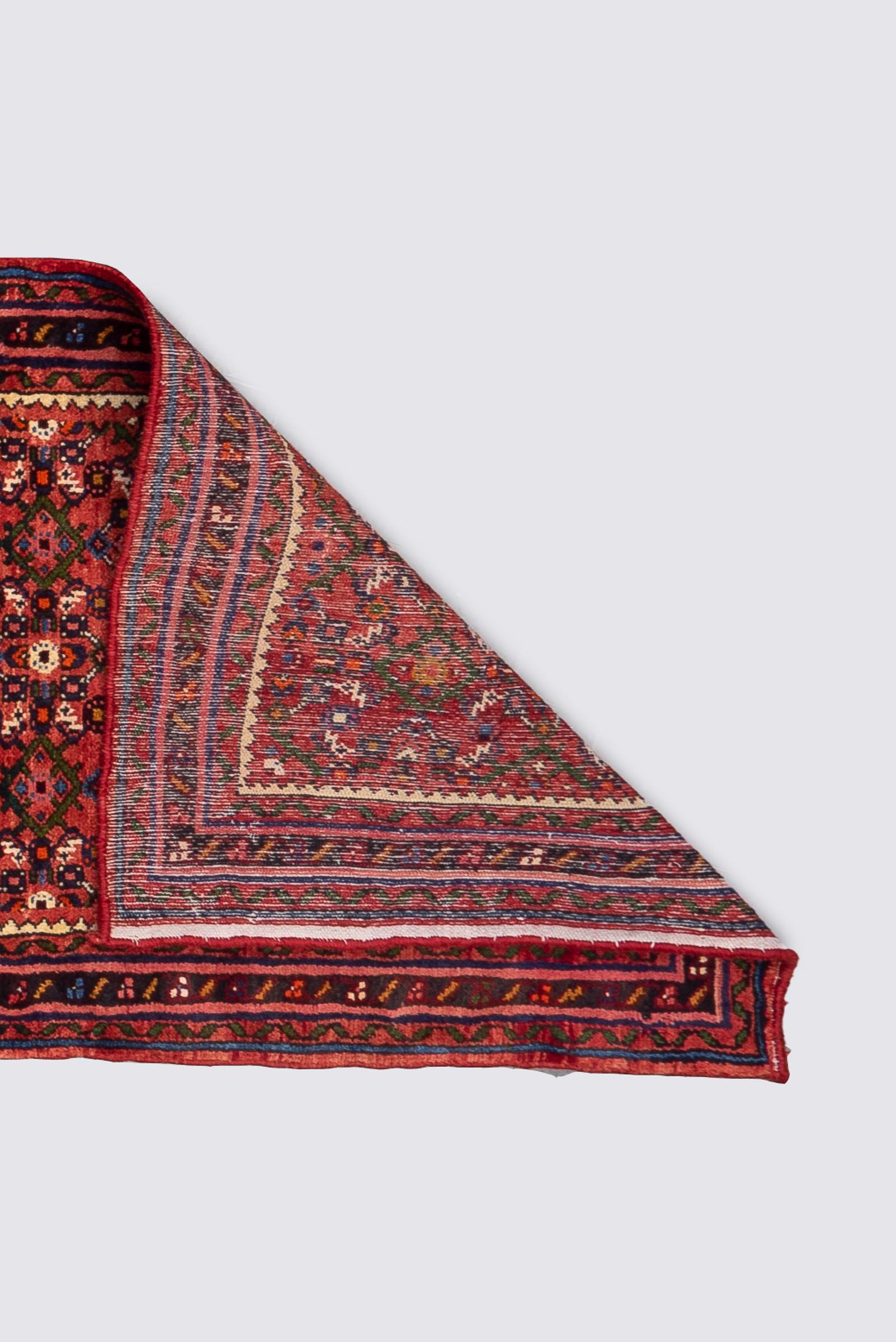 Vintage Hossein Abad Mahi Persian Rug