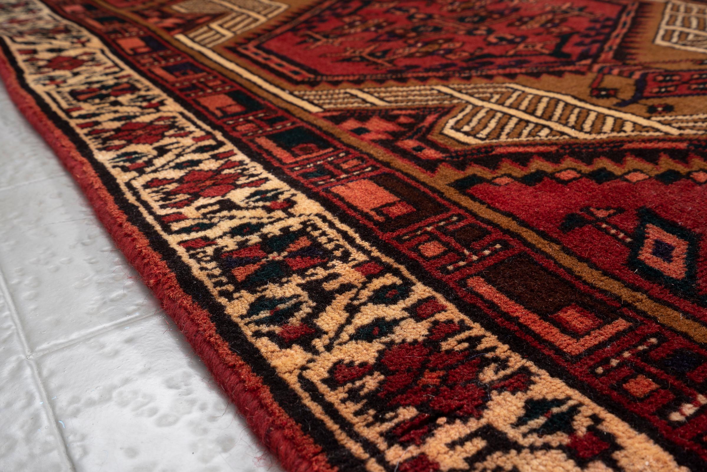 Vintage Sarab Qalami Persian Runner Rug