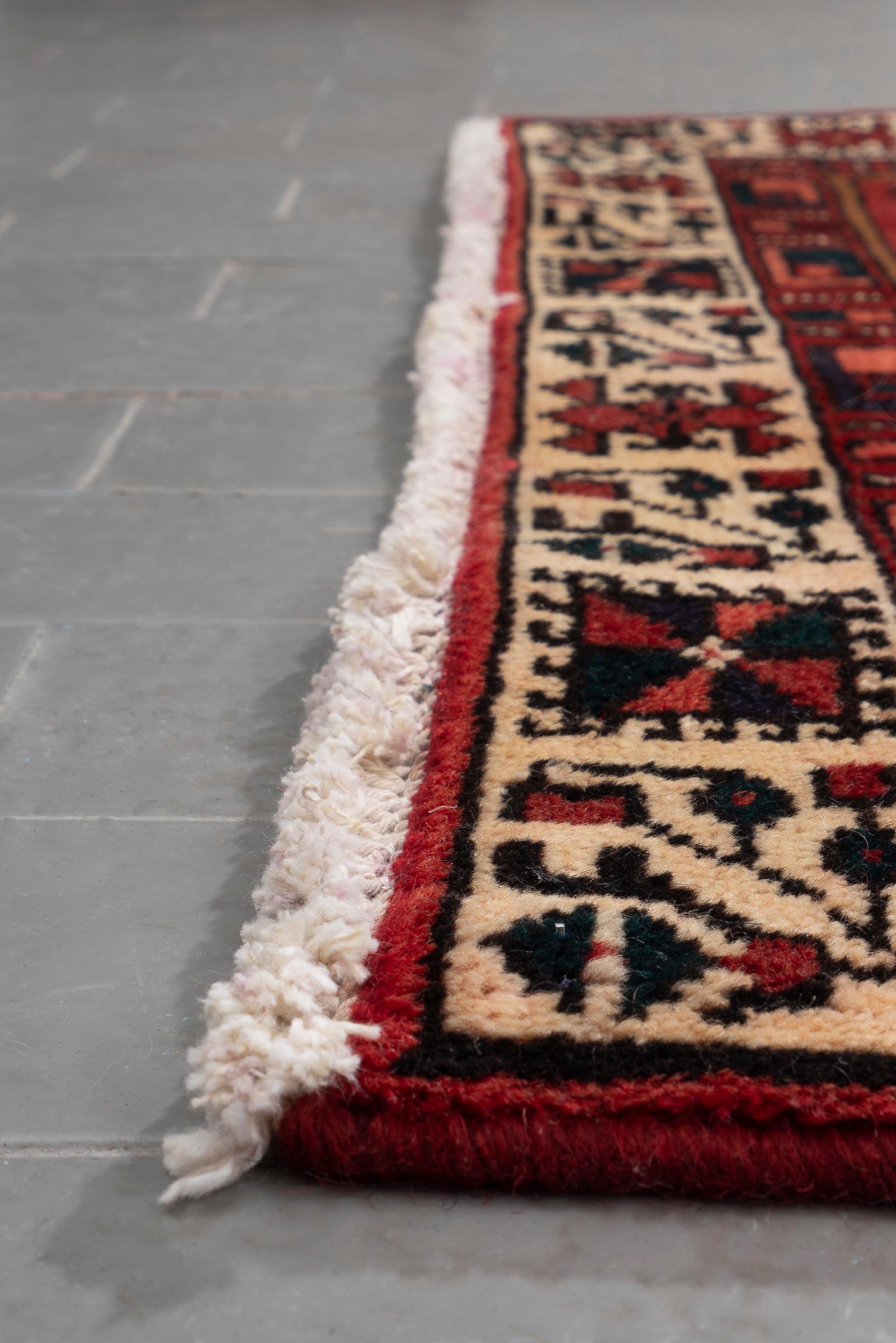 Vintage Sarab Qalami Persian Runner Rug