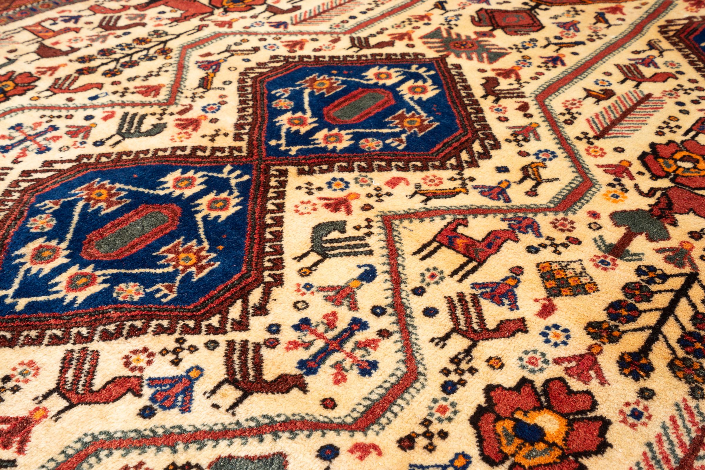 Antique Afshar Lion Carpet 2.6SQM