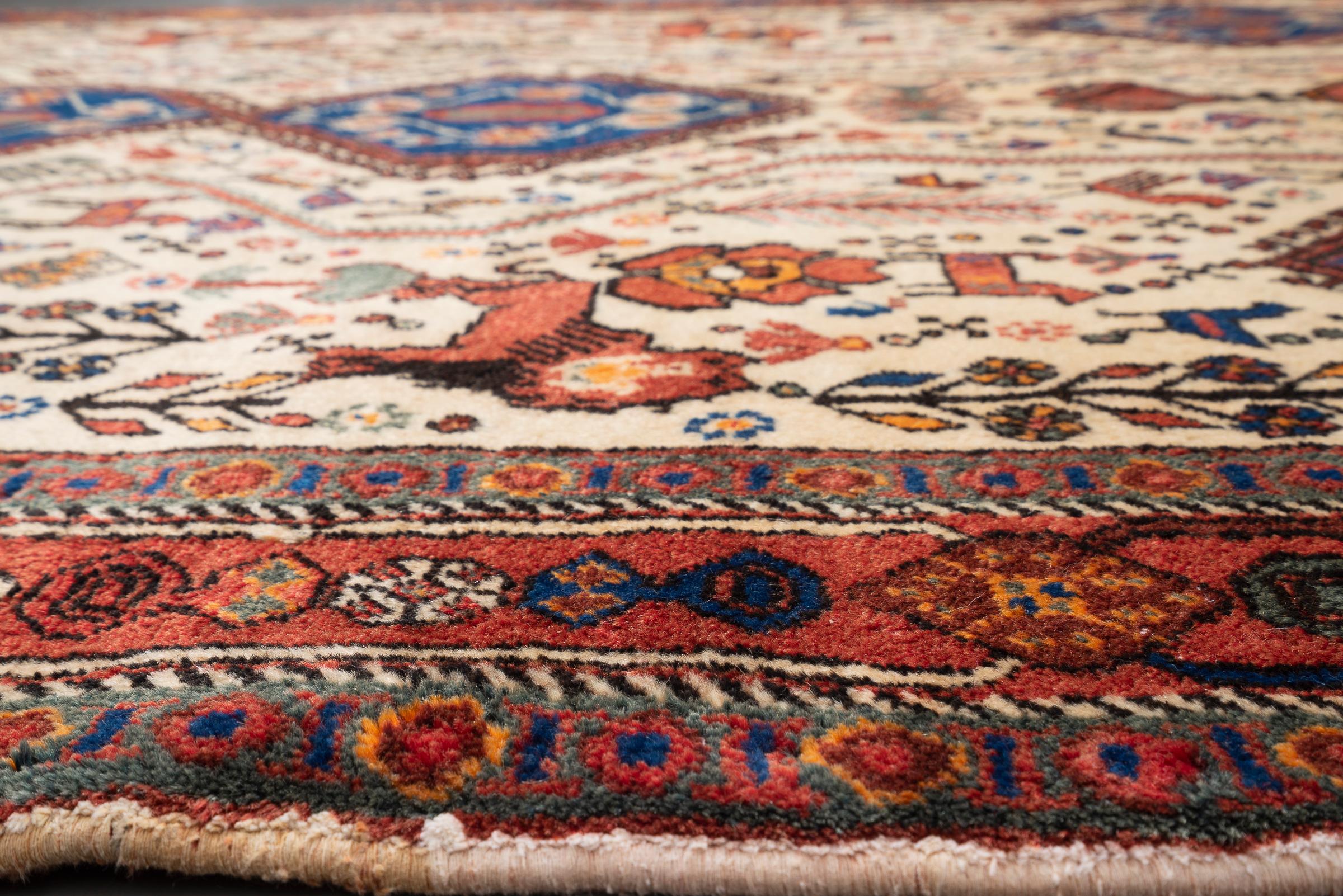 Antique Afshar Lion Carpet 2.6SQM