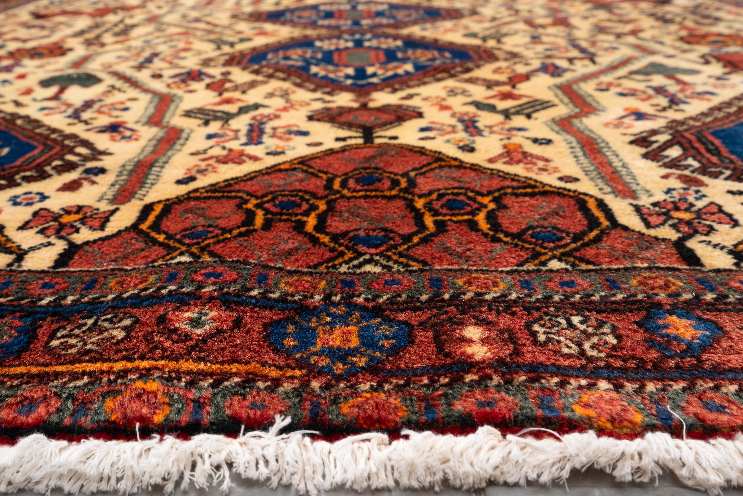 Antique Afshar Lion Carpet 2.6SQM