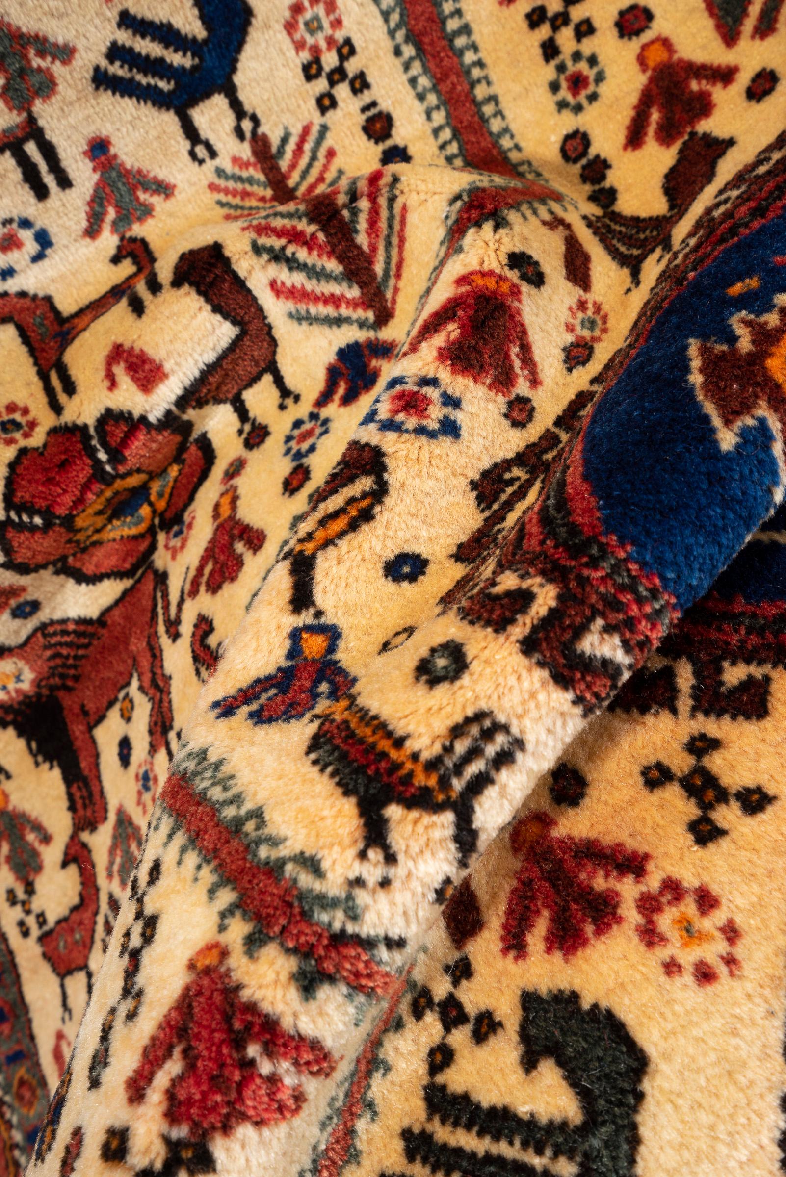 Antique Afshar Lion Carpet 2.6SQM
