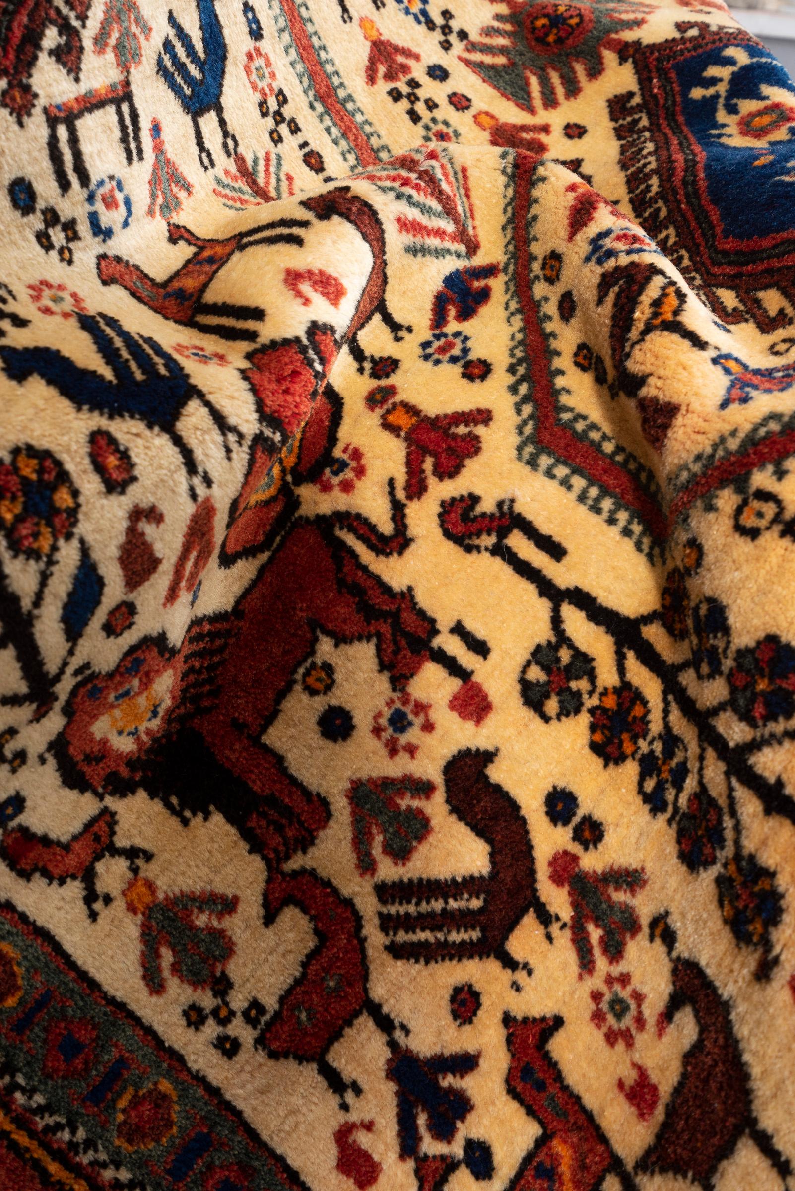 Antique Afshar Lion Carpet 2.6SQM