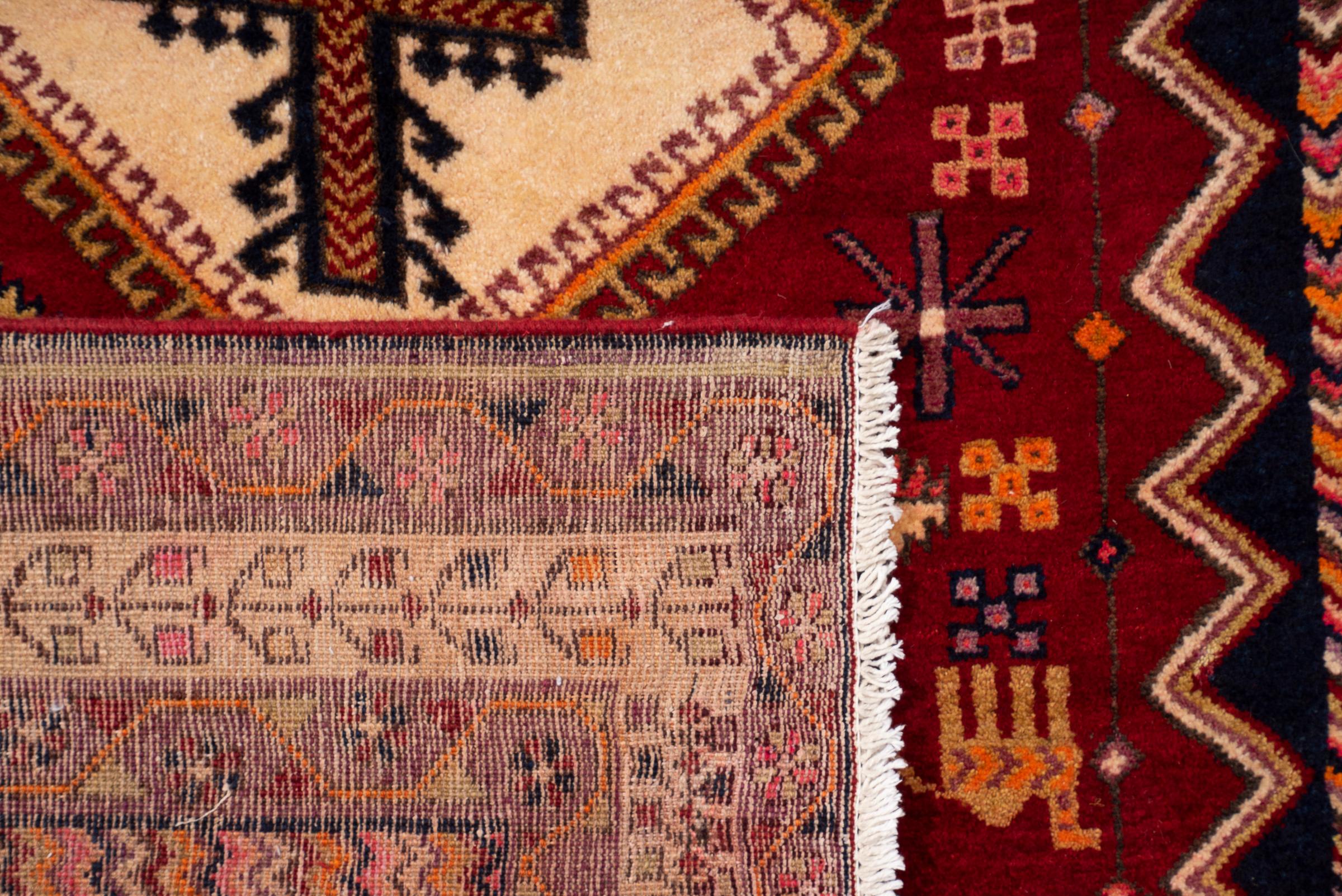 Vintage Sirjan Afshar Triple Toranj Persian Rug