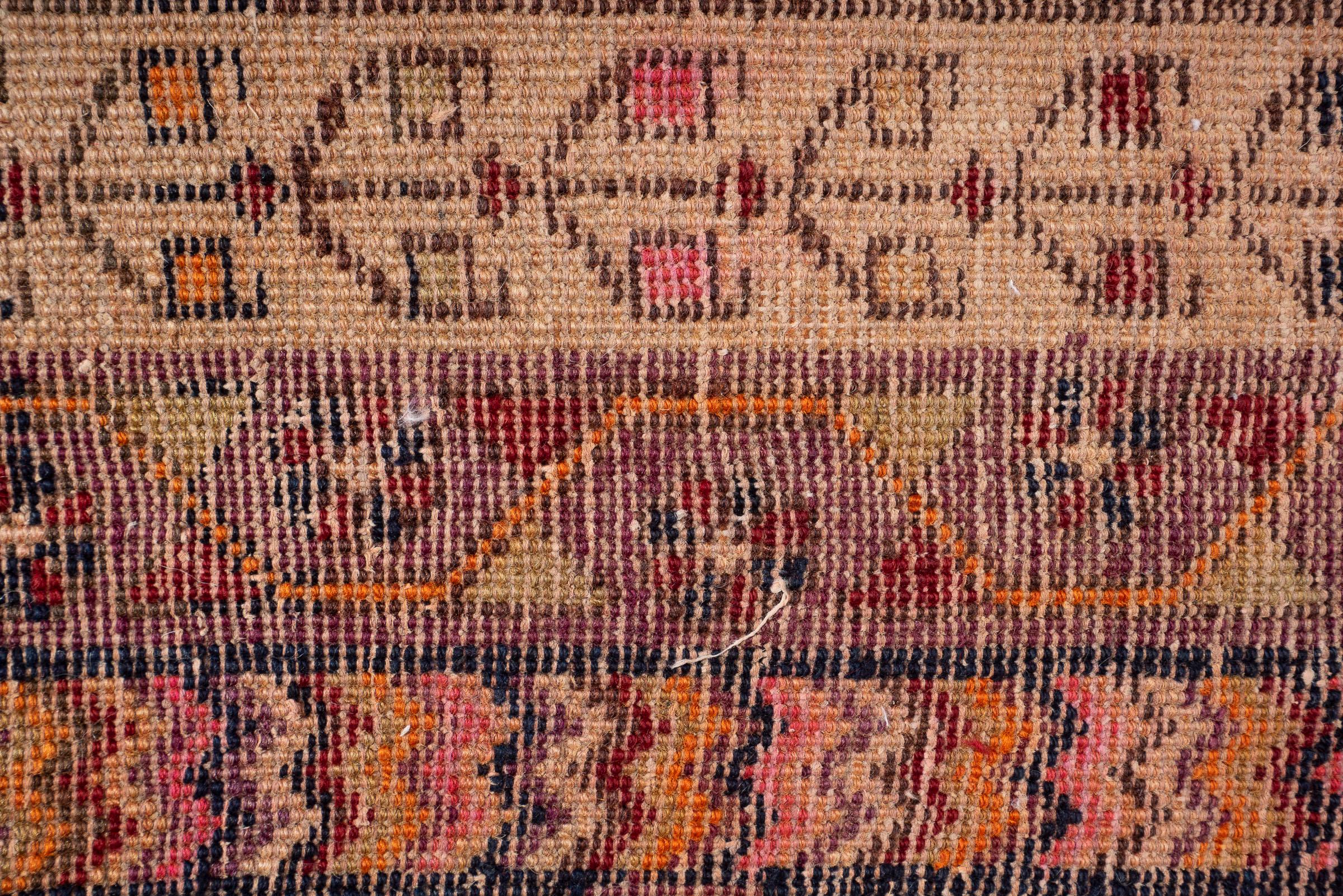 Vintage Sirjan Afshar Triple Toranj Persian Rug