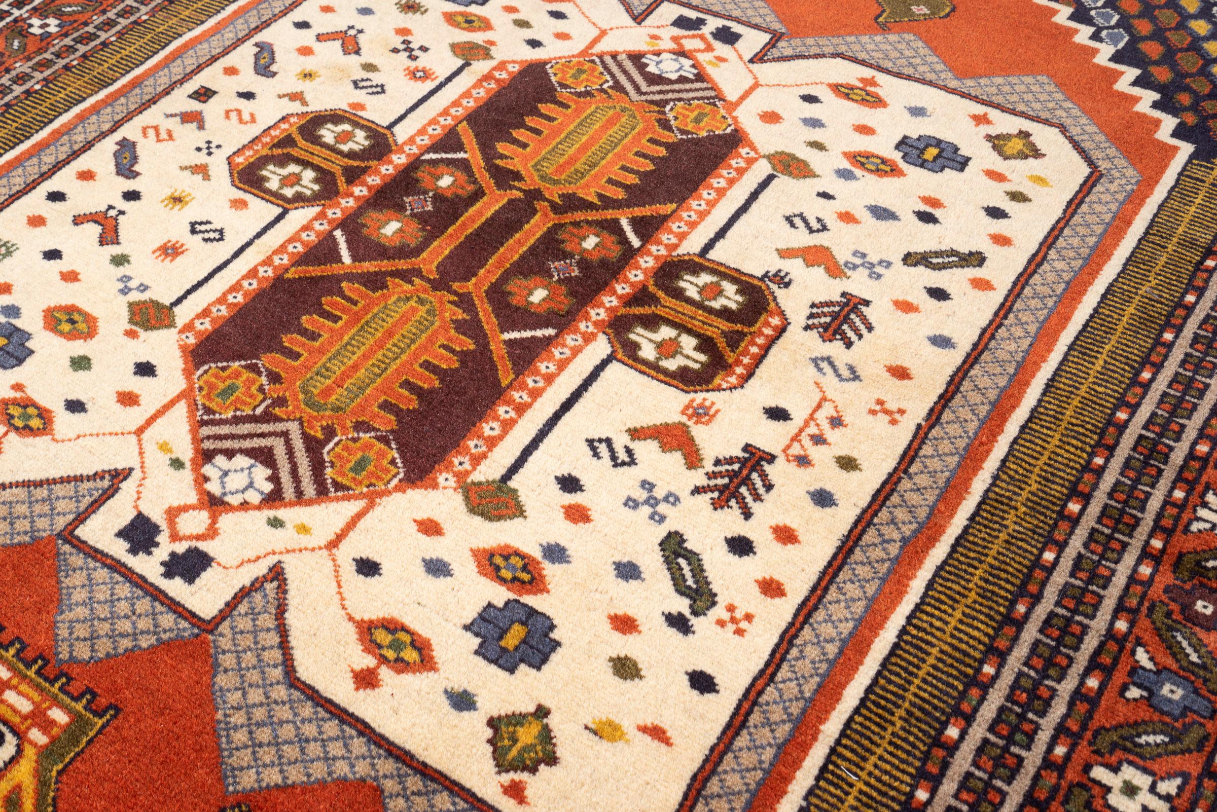 Vintage Fine Shahsavan Toranj Persian Rug