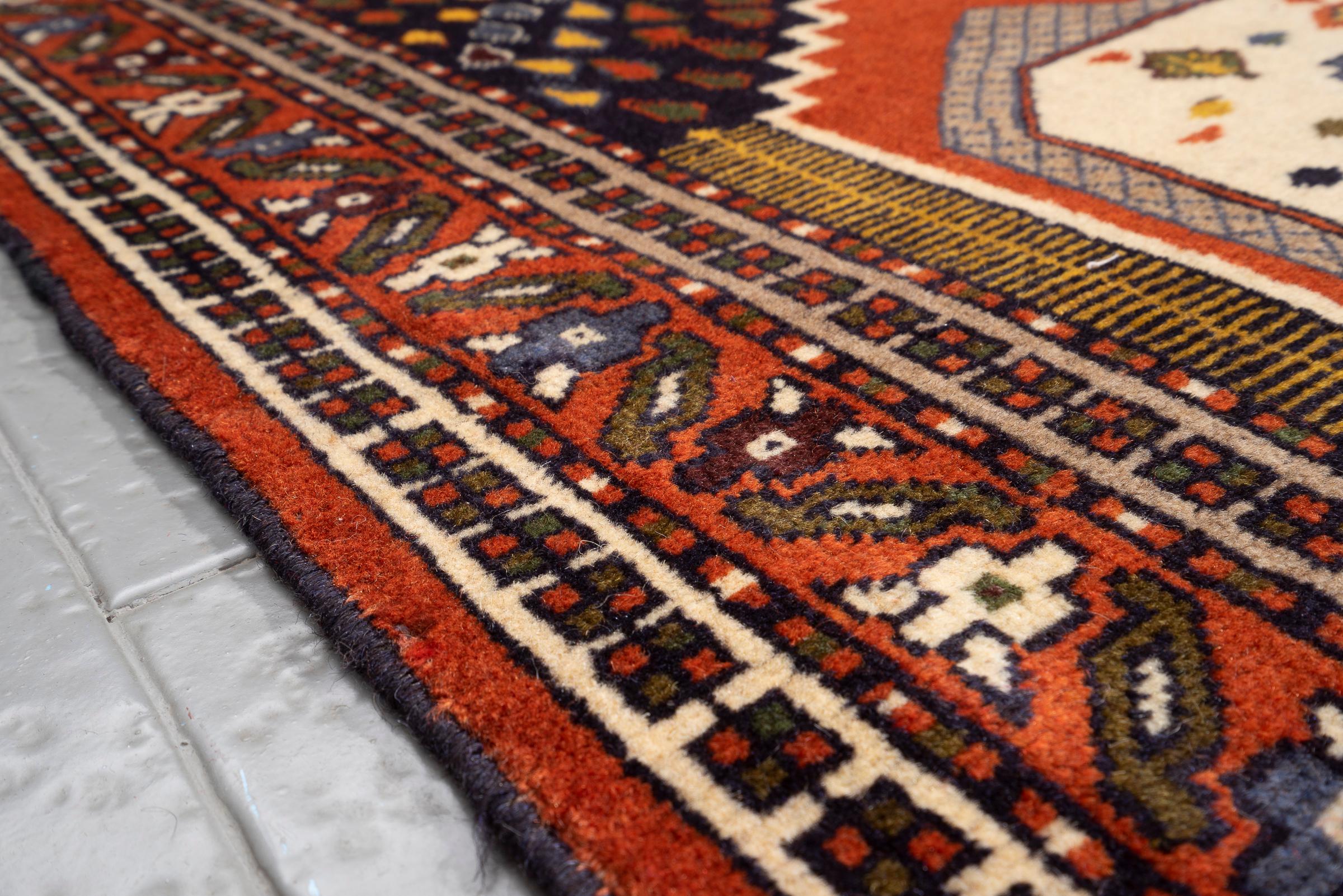 Vintage Fine Shahsavan Toranj Persian Rug