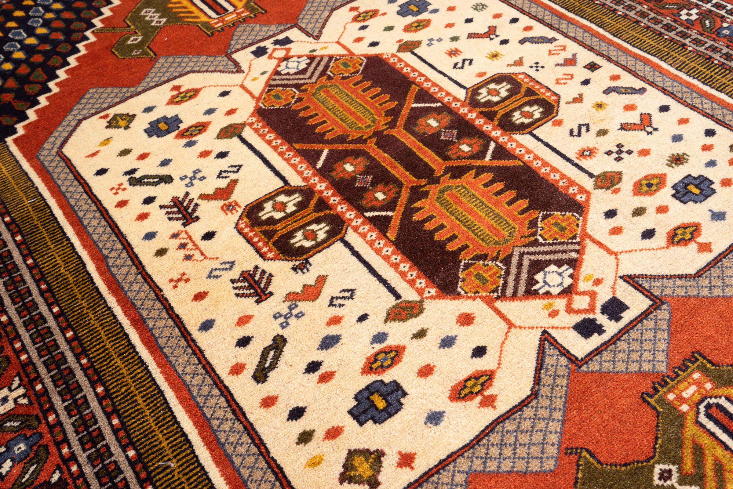 Vintage Fine Shahsavan Toranj Persian Rug