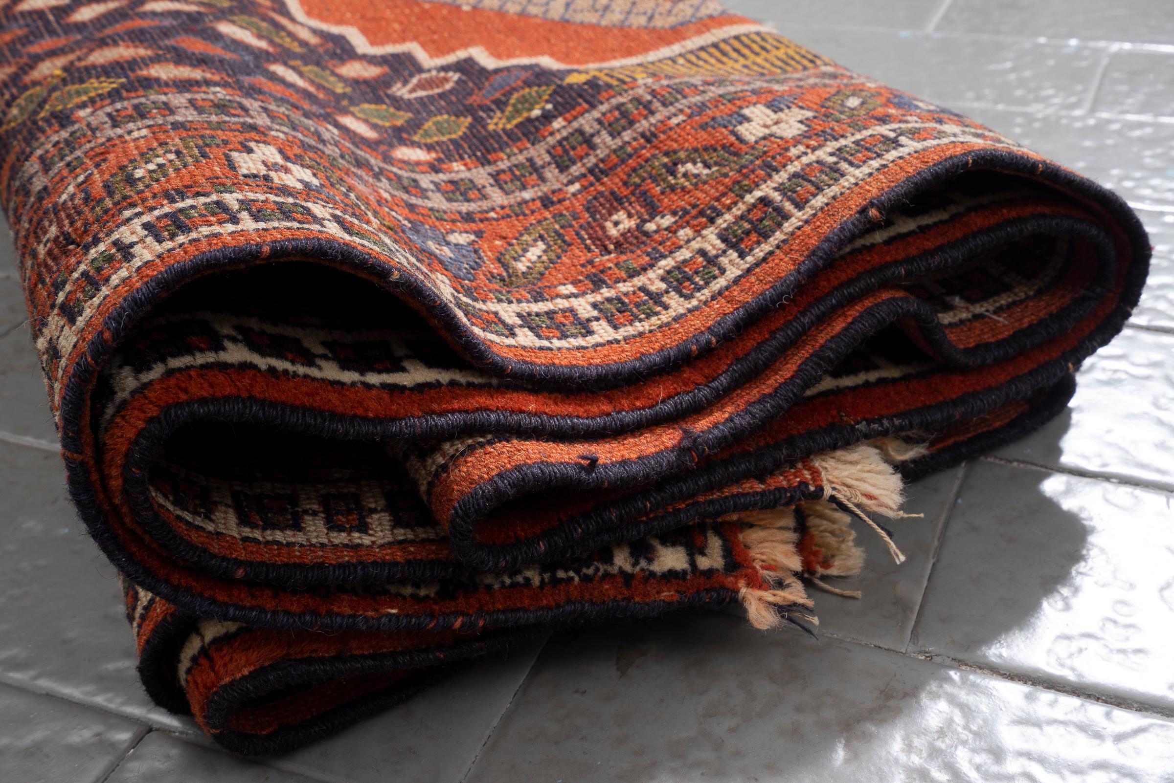 Vintage Fine Shahsavan Toranj Persian Rug
