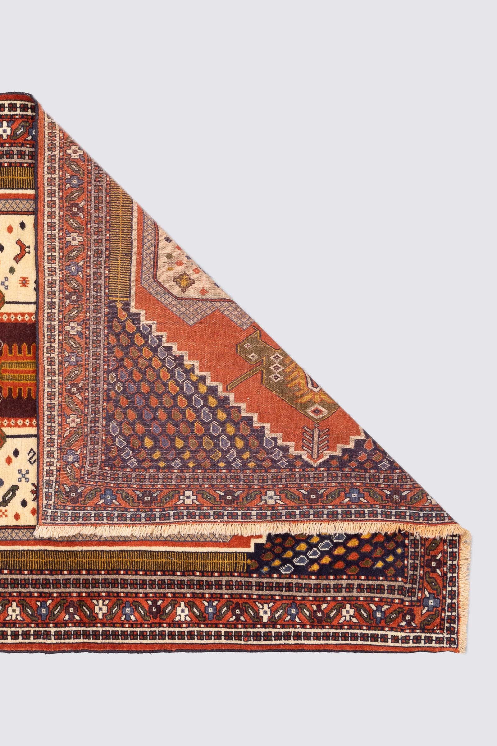 Vintage Fine Shahsavan Toranj Persian Rug