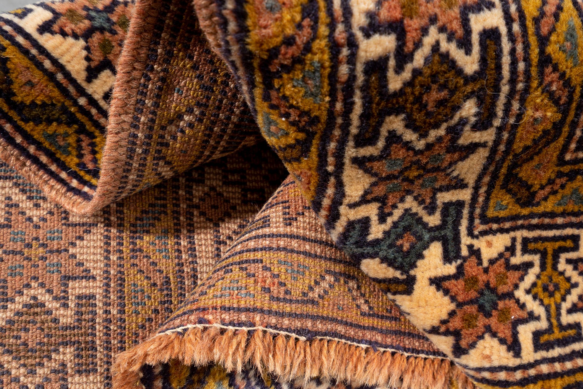 Antique Fine Quchan Camel Wool Muharramat Persian Rug, c. 1900–30