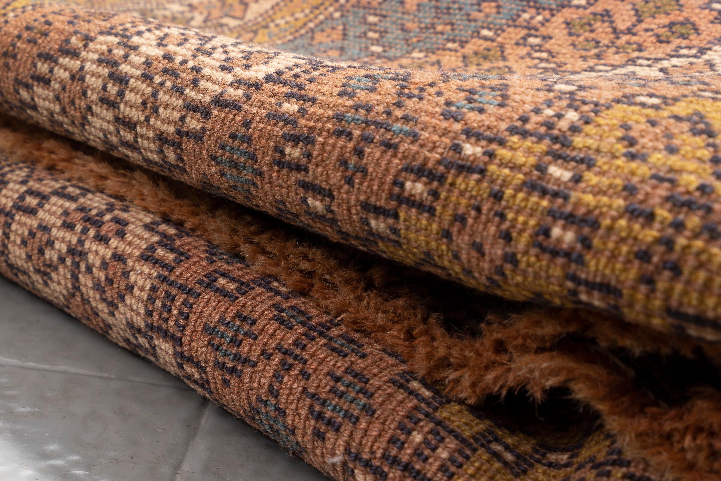 Antique Fine Quchan Camel Wool Muharramat Persian Rug, c. 1900–30