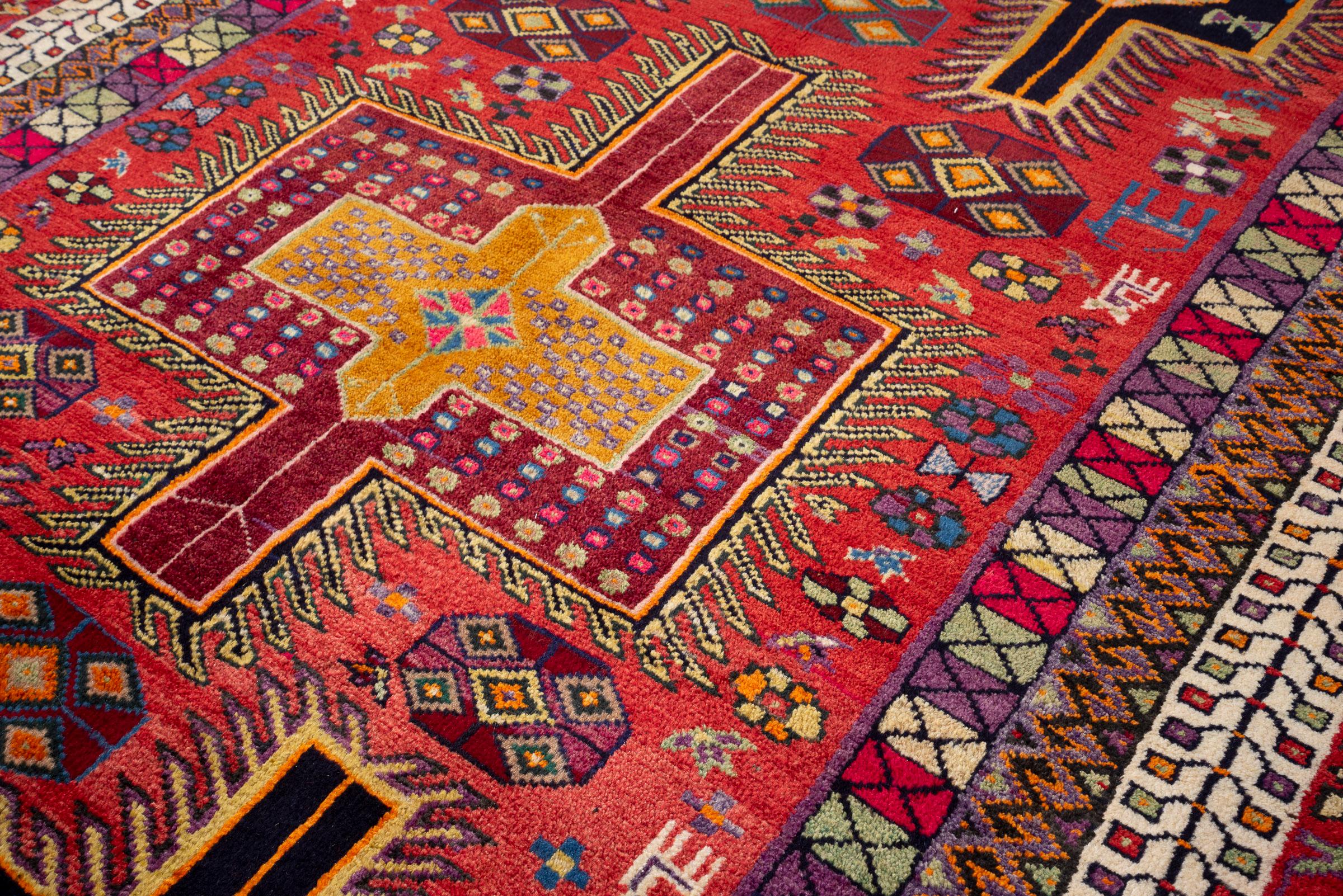 Vintage Sirjan Afshar Salibi Persian Rug