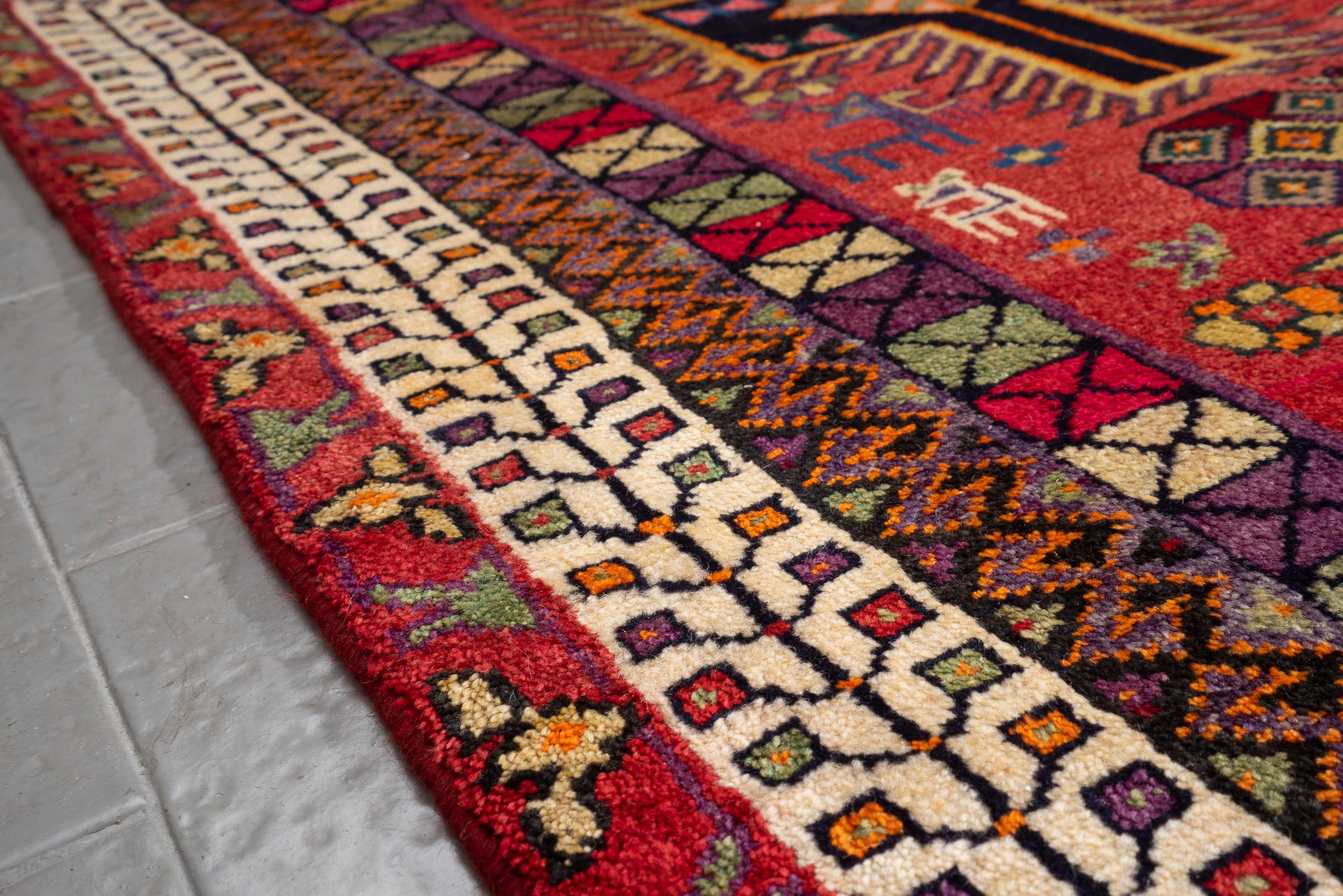 Vintage Sirjan Afshar Salibi Persian Rug