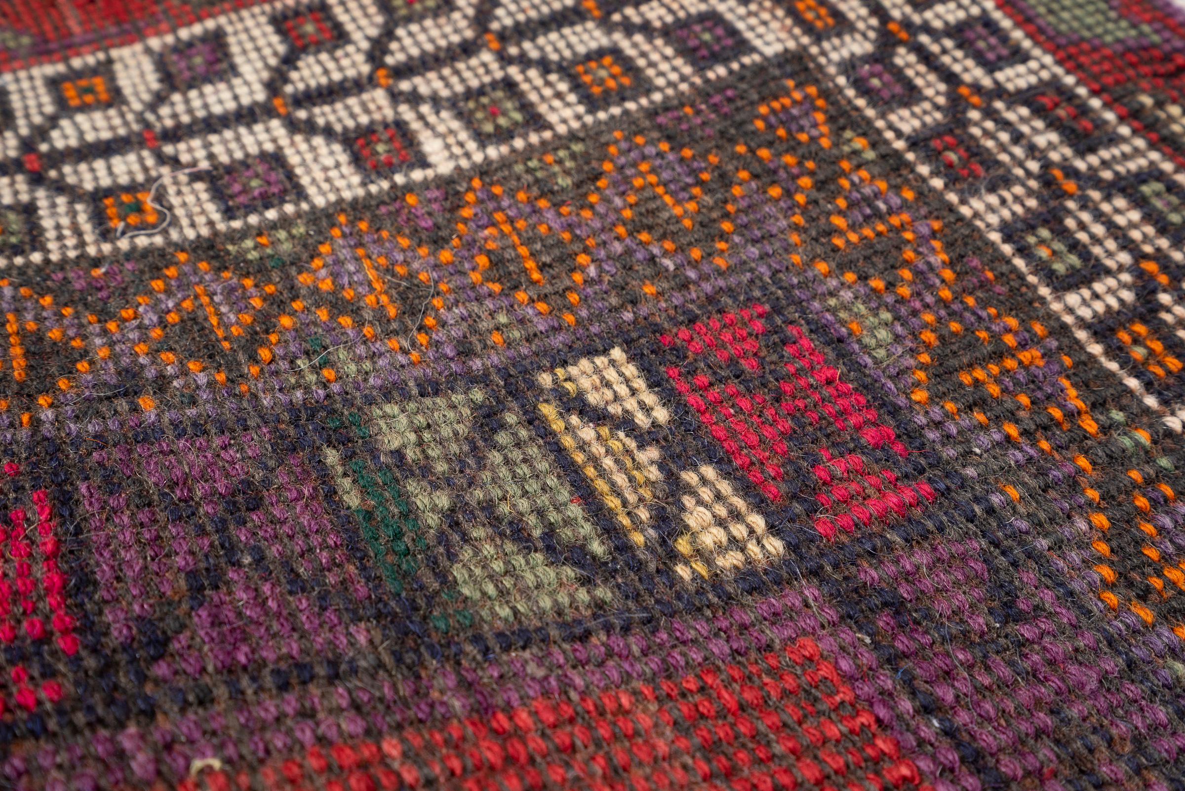 Vintage Sirjan Afshar Salibi Persian Rug