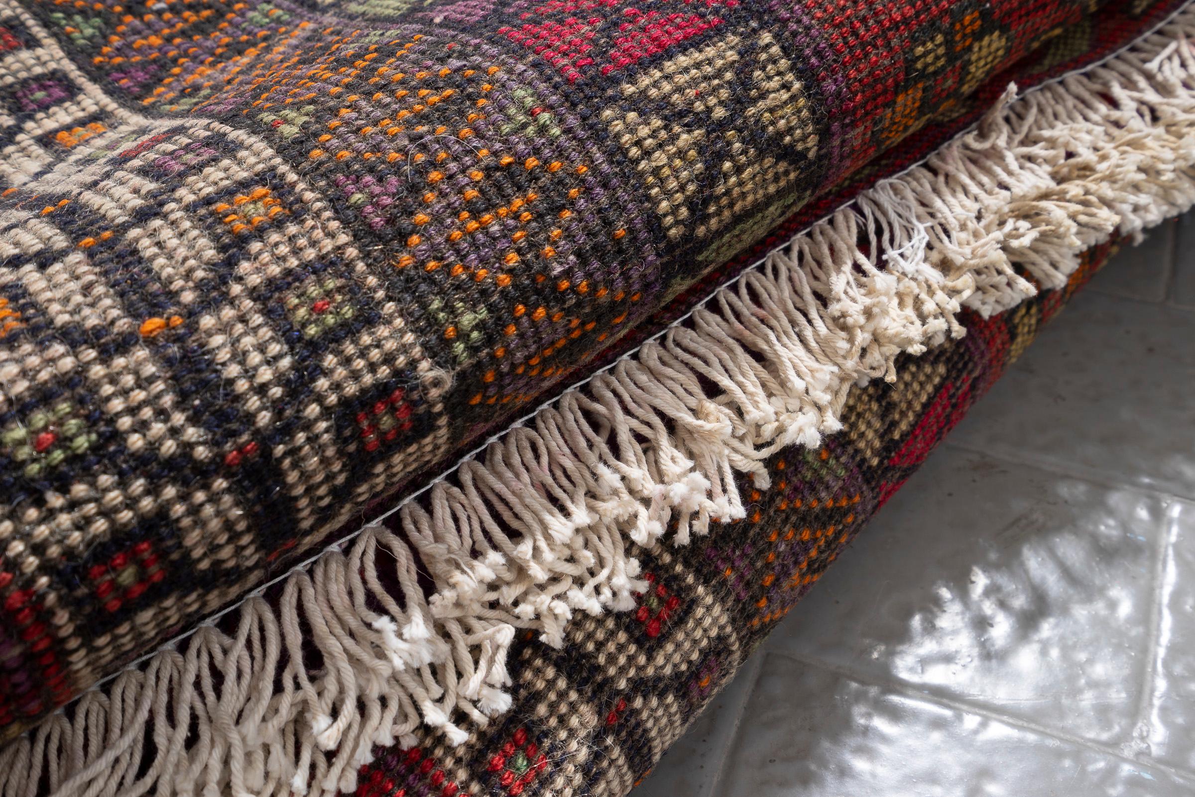 Vintage Sirjan Afshar Salibi Persian Rug