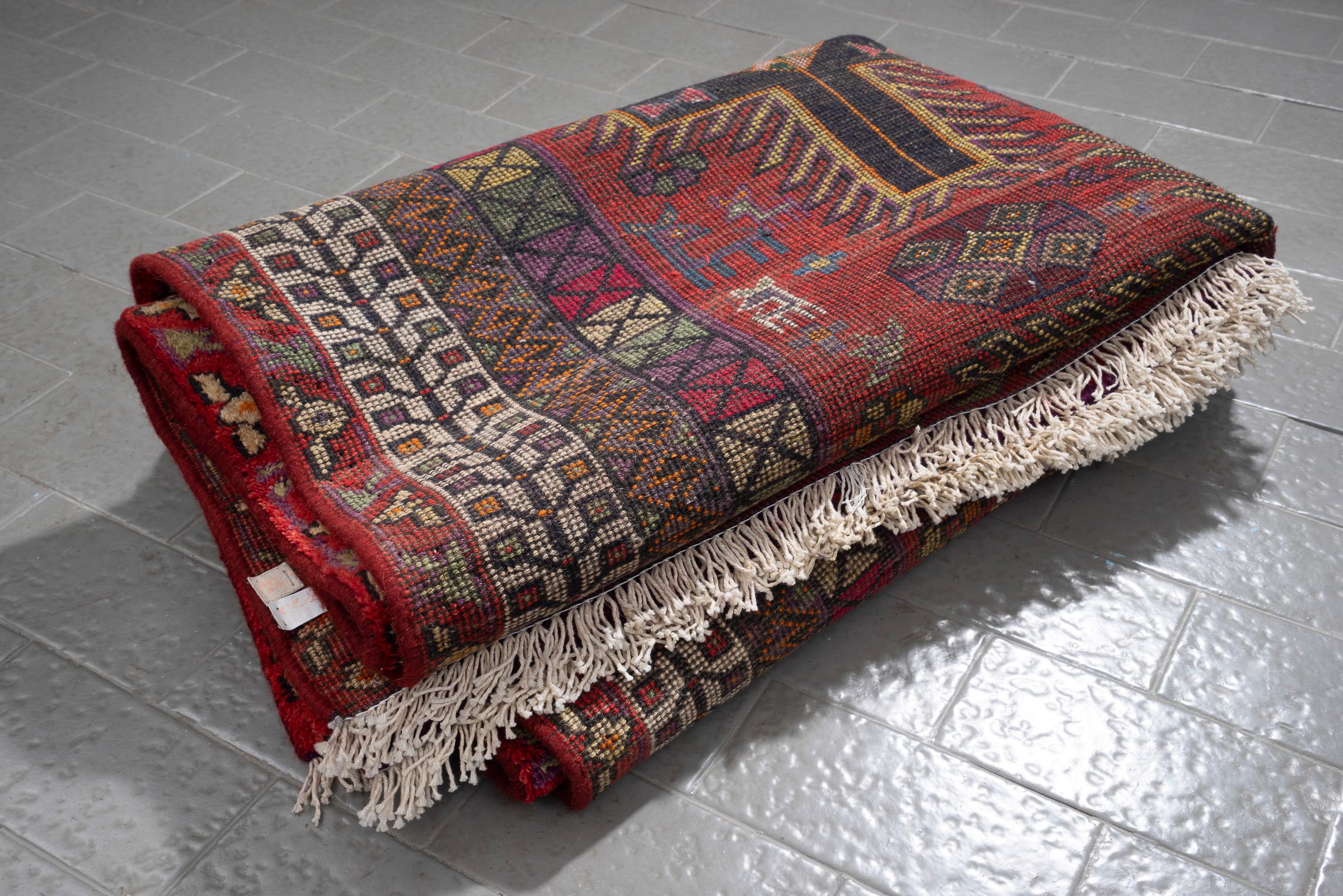 Vintage Sirjan Afshar Salibi Persian Rug