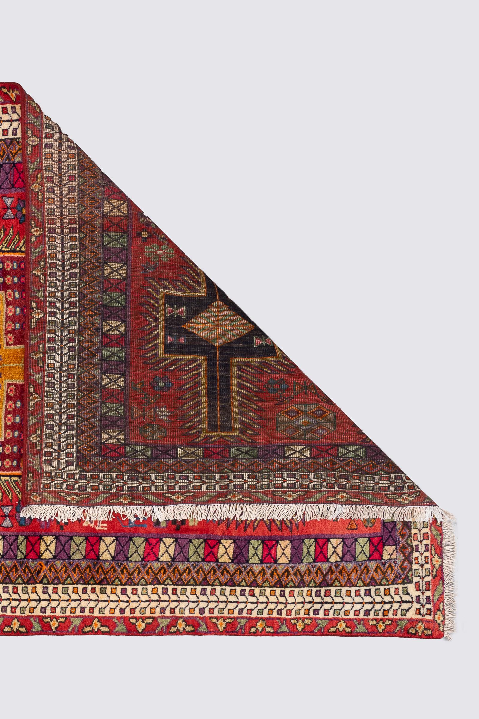 Vintage Sirjan Afshar Salibi Persian Rug