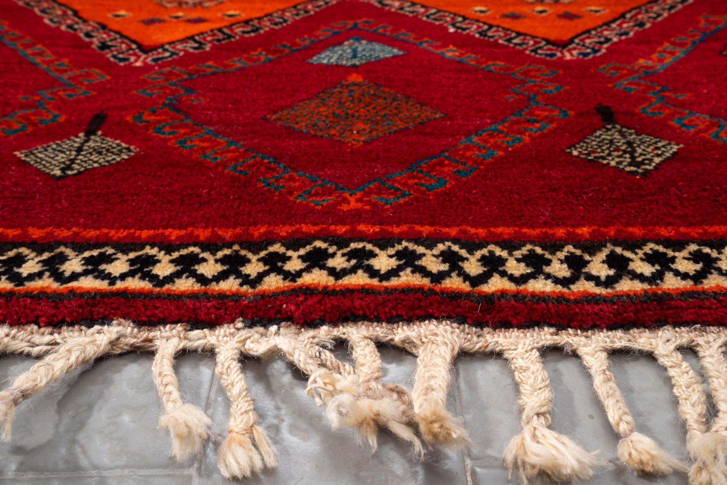 Vintage Fine Qashqai Diamonds Persian Gabbeh Rug