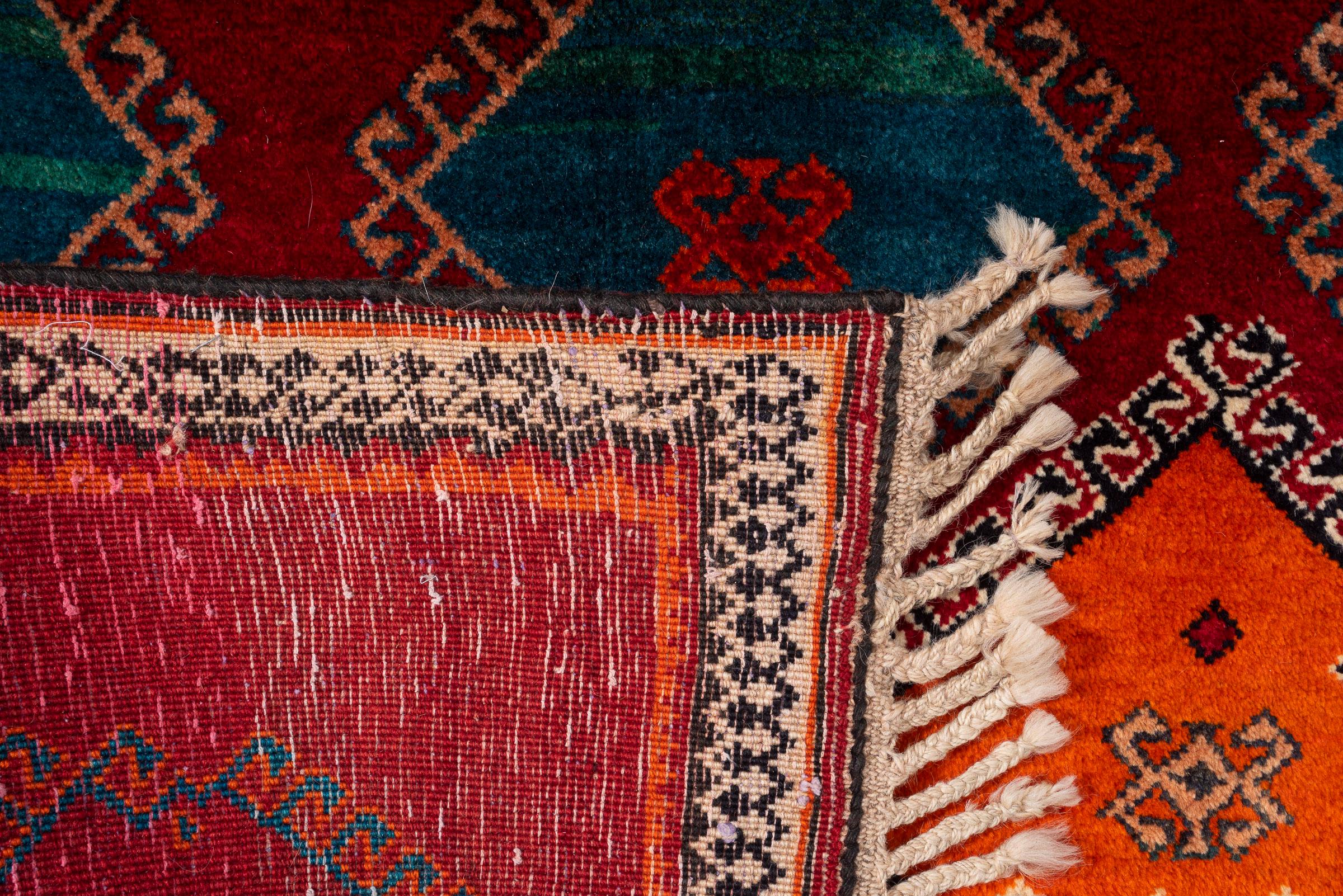 Vintage Fine Qashqai Diamonds Persian Gabbeh Rug