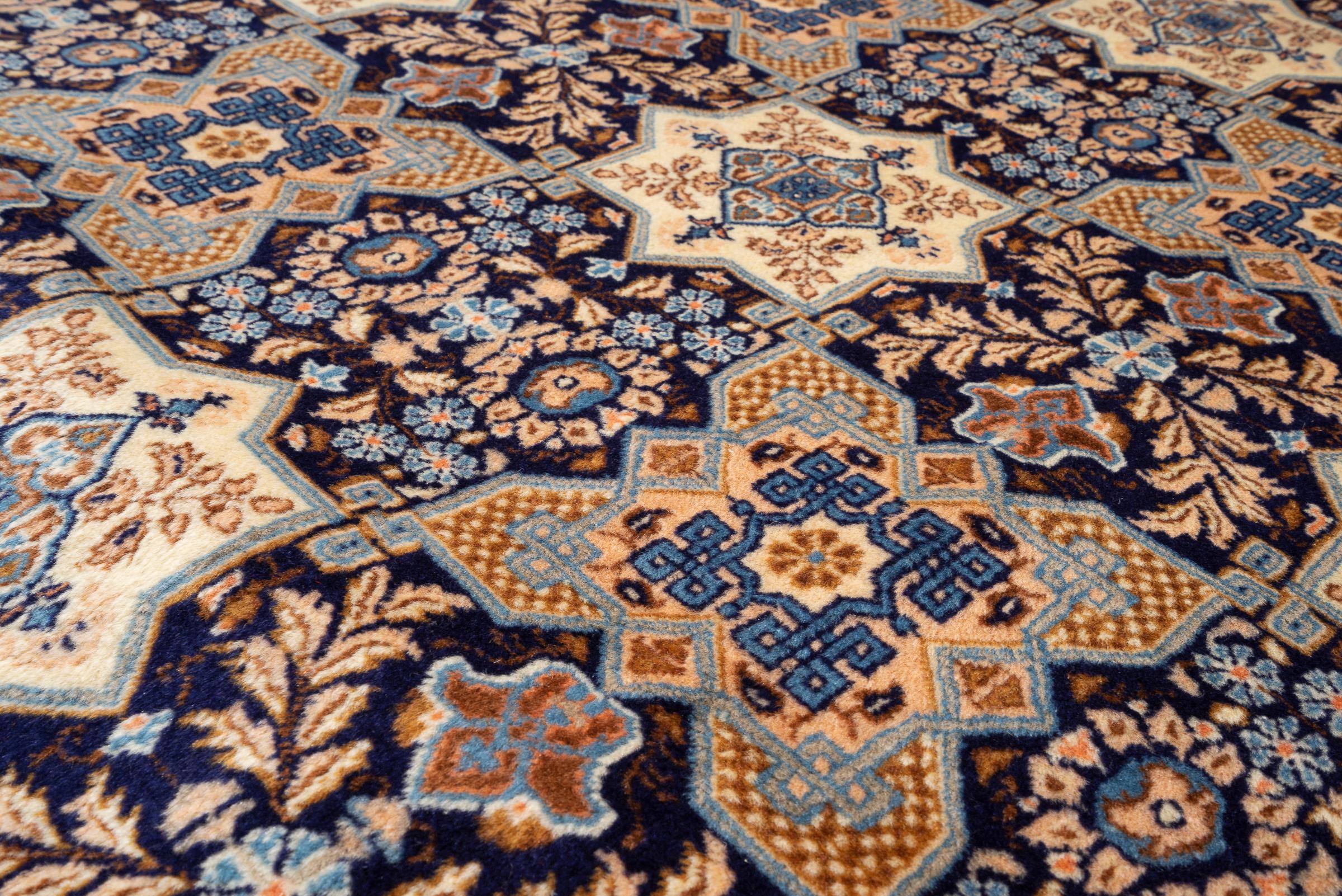 Contemporary Fine 50 Raj Tabriz Tiles Persian Rug