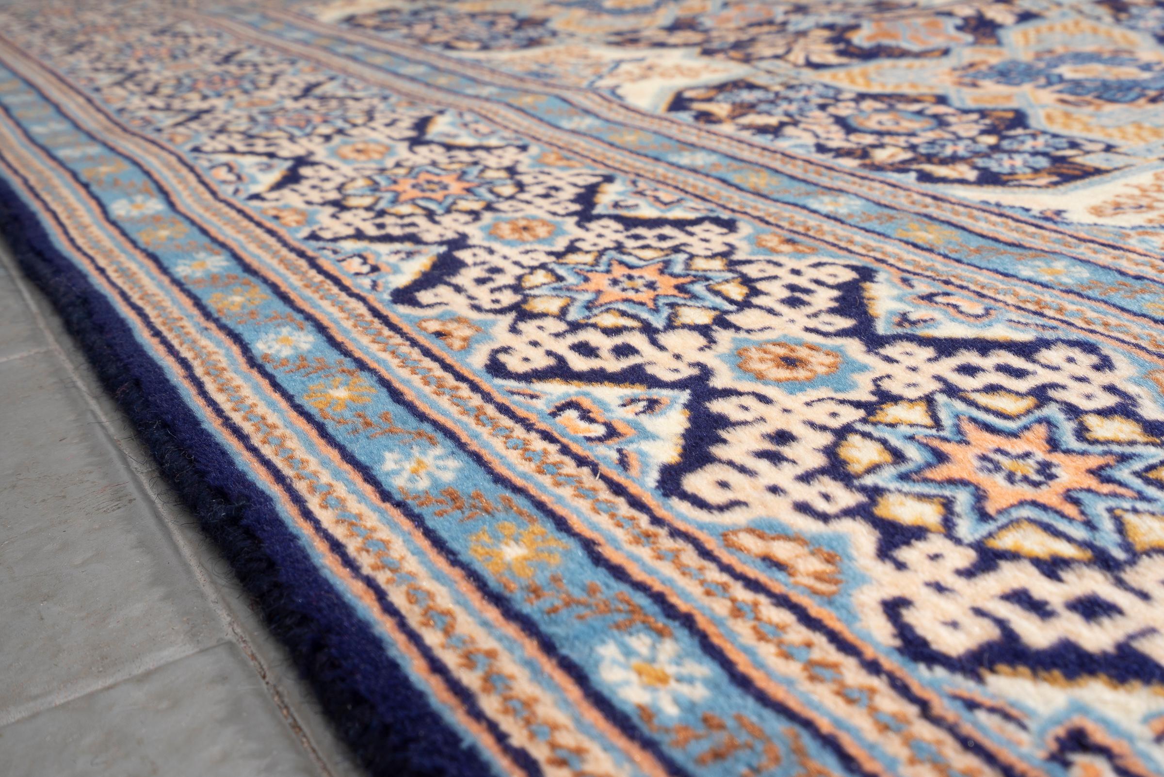 Contemporary Fine 50 Raj Tabriz Tiles Persian Rug