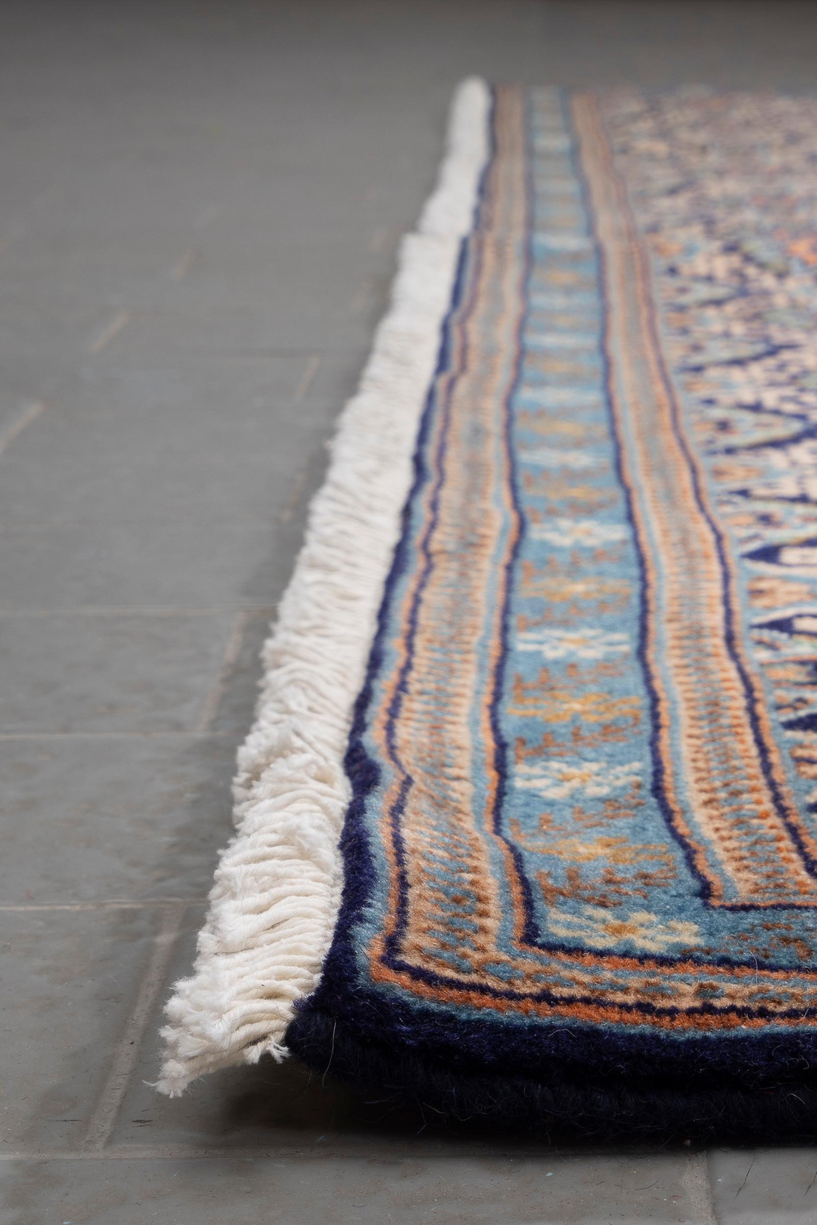 Contemporary Fine 50 Raj Tabriz Tiles Persian Rug