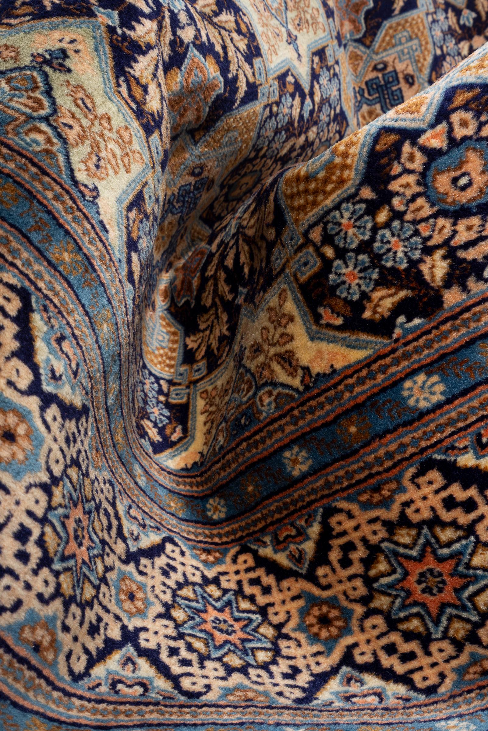 Contemporary Fine 50 Raj Tabriz Tiles Persian Rug