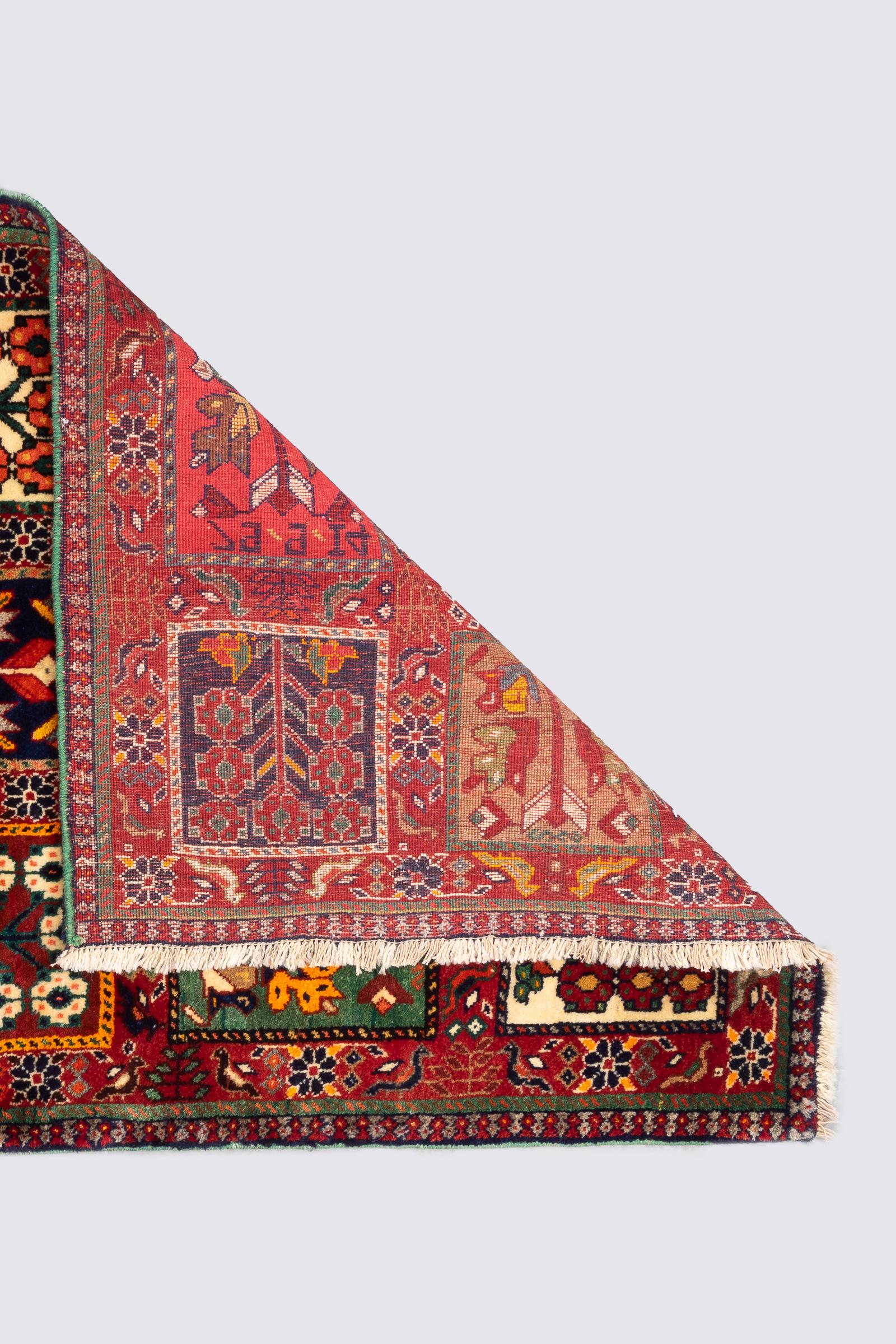 Dated Fine Qashqai Kheshti Persian Rug