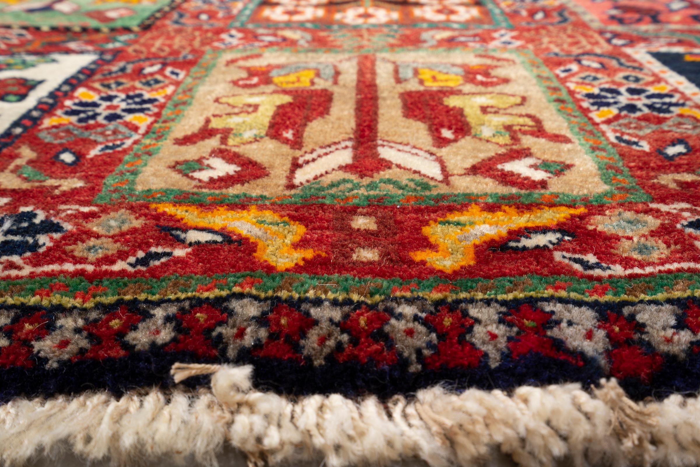 Dated Fine Qashqai Kheshti Persian Rug